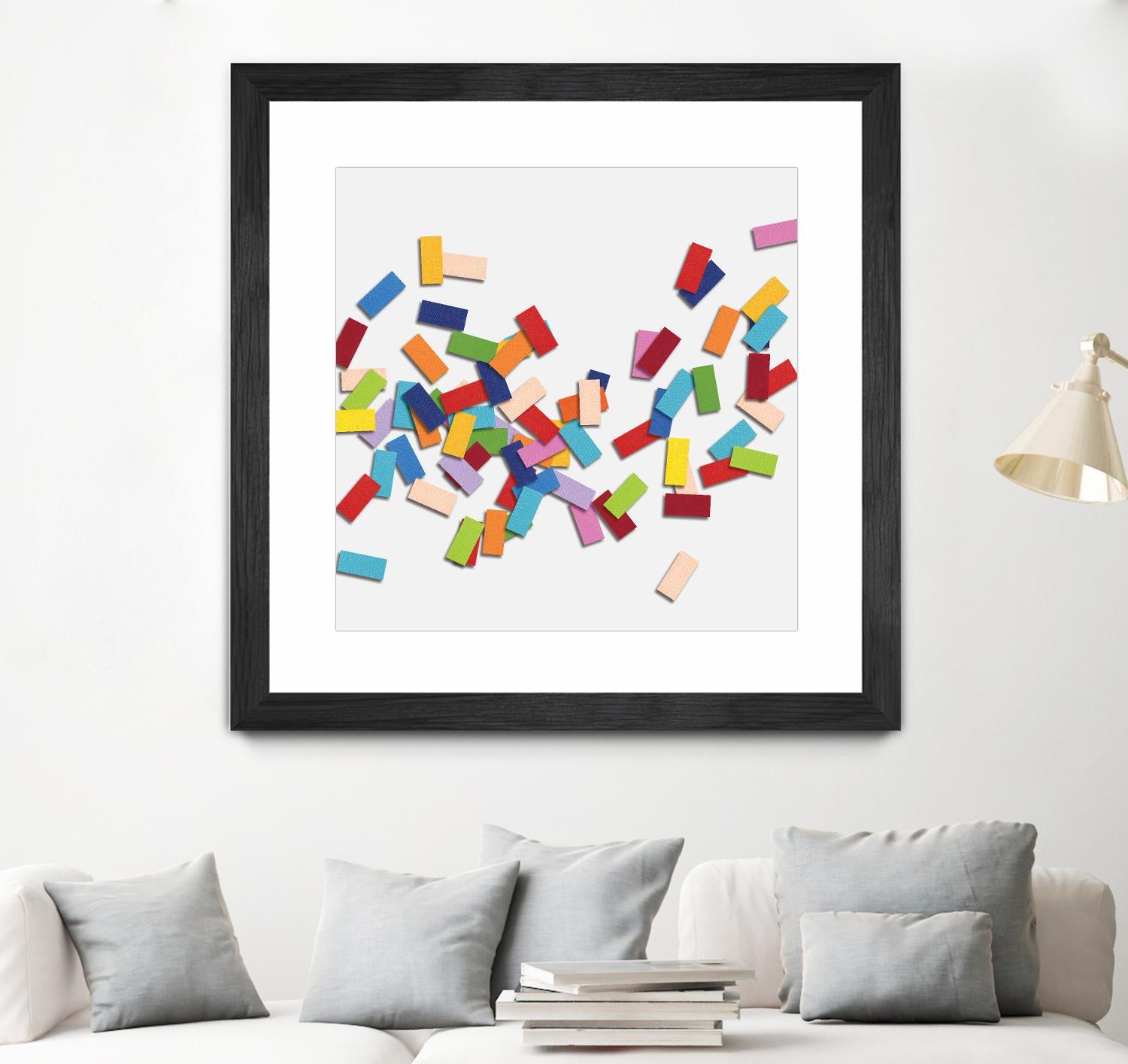 CONFETTI C -blanc by Celine Cimon on GIANT ART - white abstract canadian artist