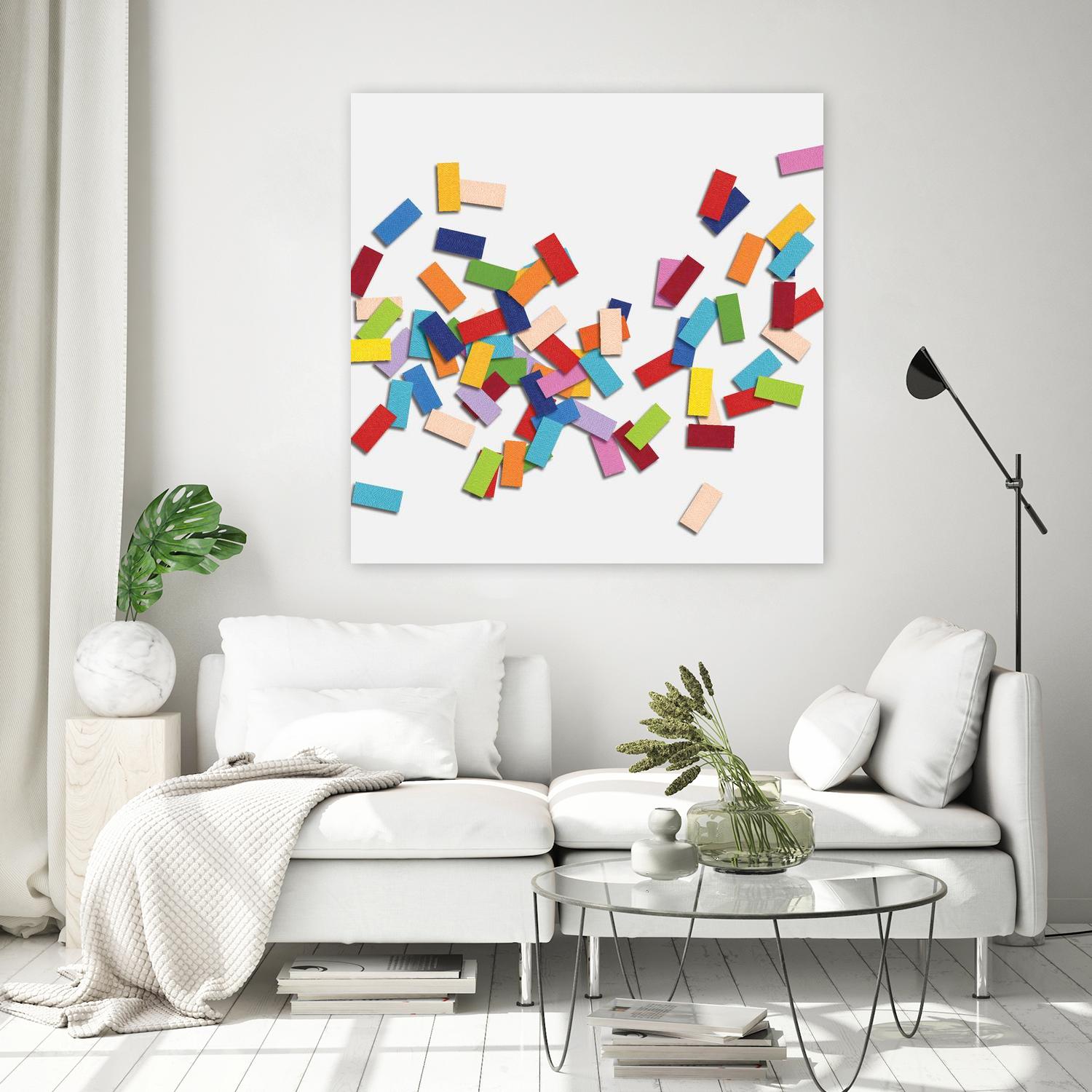 CONFETTI C -blanc by Celine Cimon on GIANT ART - white abstract canadian artist
