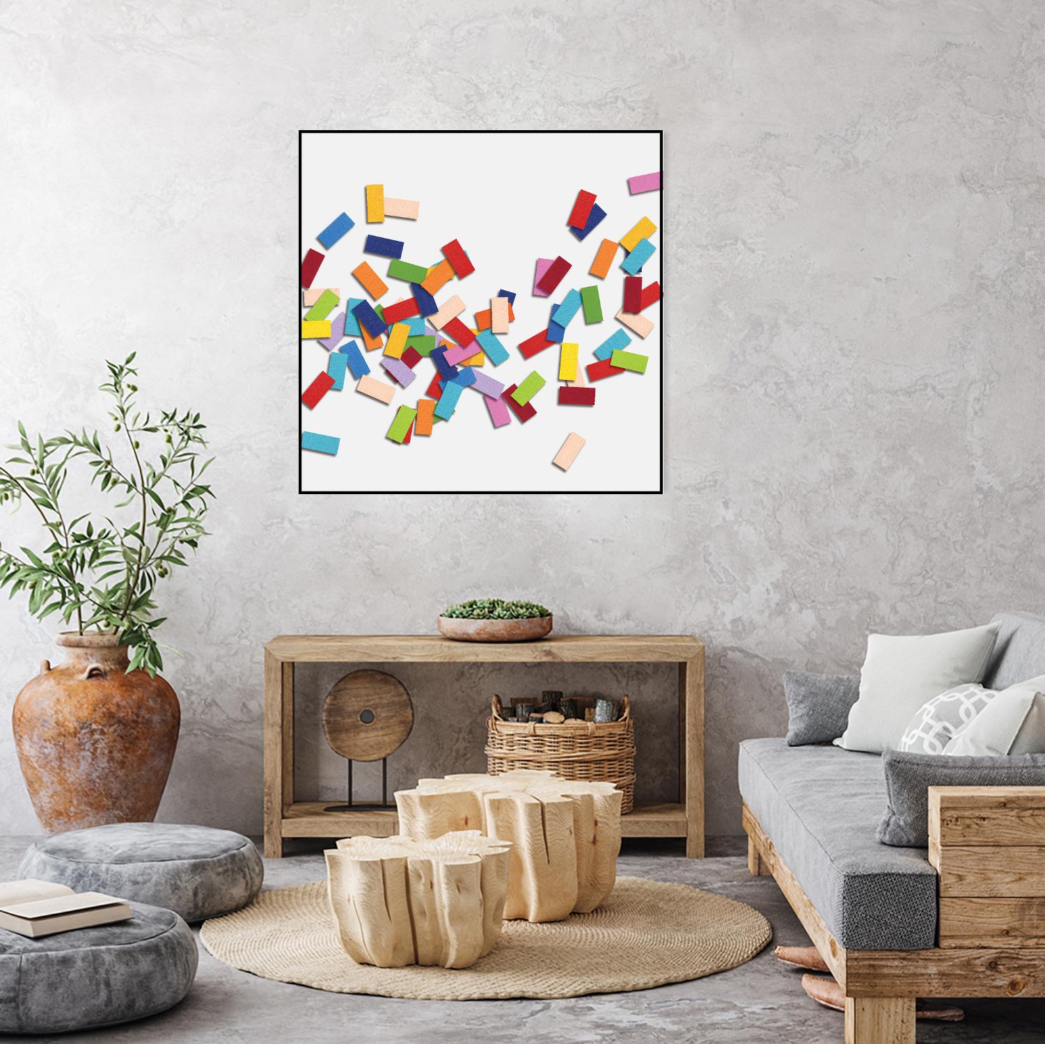 CONFETTI C -blanc by Celine Cimon on GIANT ART - white abstract canadian artist