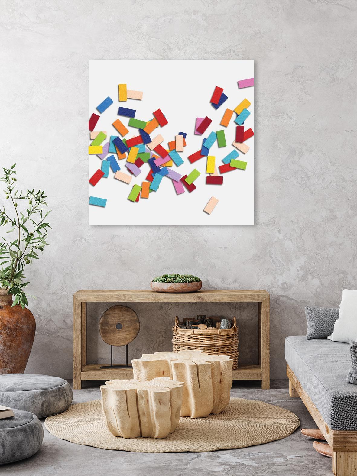 CONFETTI C -blanc by Celine Cimon on GIANT ART - white abstract canadian artist