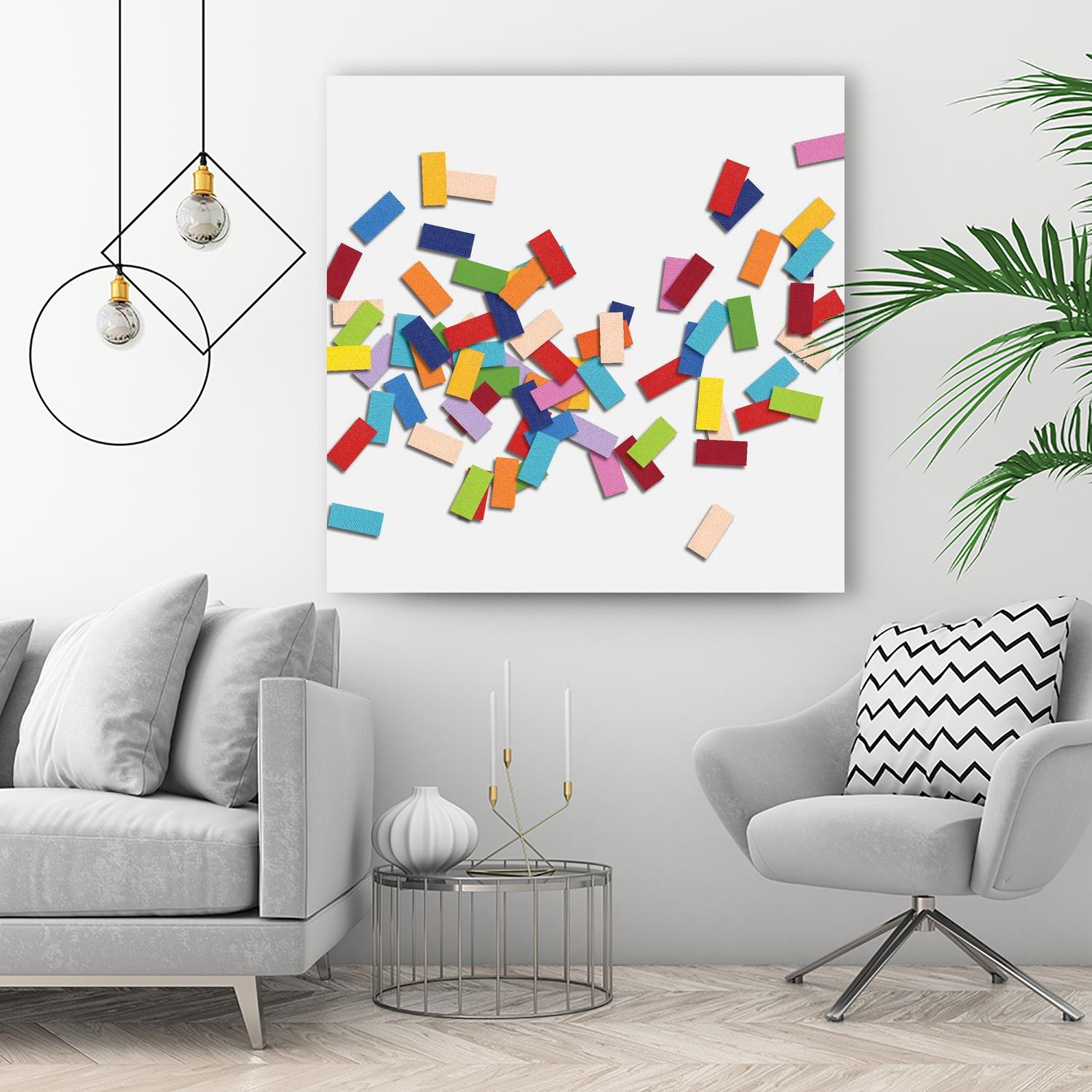 CONFETTI C -blanc by Celine Cimon on GIANT ART - white abstract canadian artist
