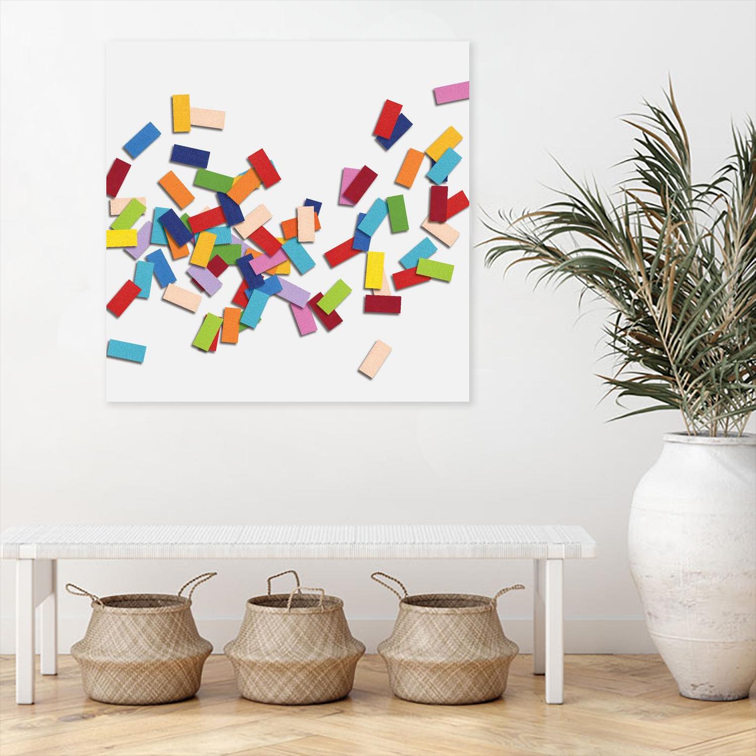 CONFETTI C -blanc by Celine Cimon on GIANT ART - white abstract canadian artist