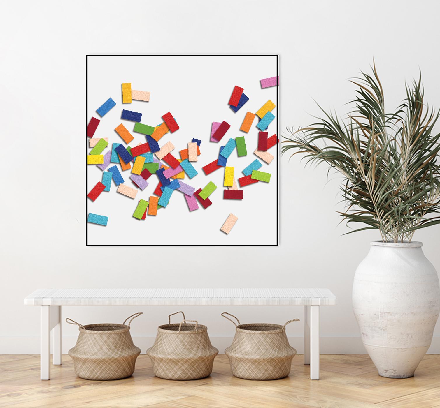 CONFETTI C -blanc by Celine Cimon on GIANT ART - white abstract canadian artist