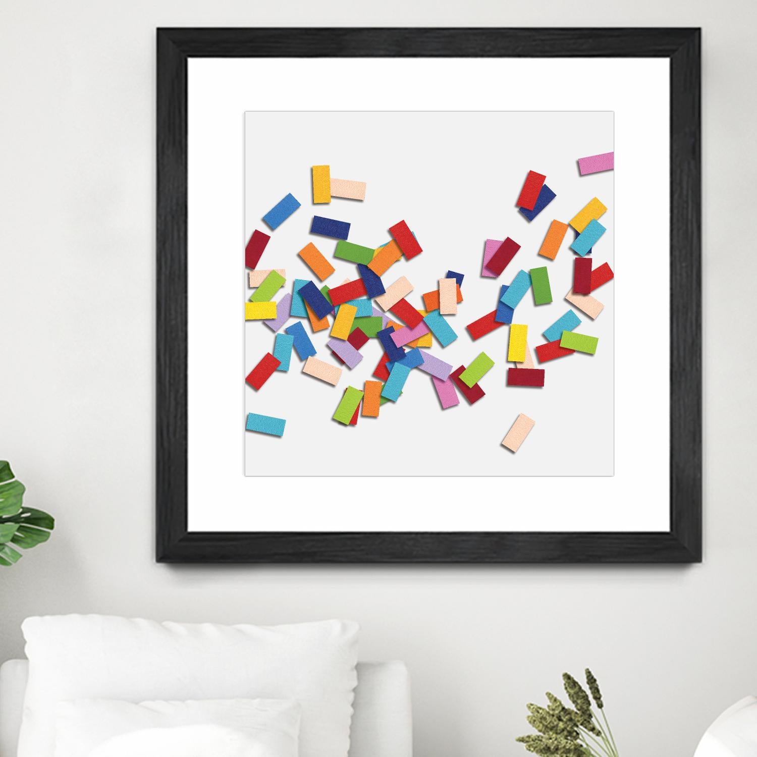 CONFETTI C -blanc by Celine Cimon on GIANT ART - white abstract canadian artist
