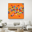 CONFETTI D -orange by Celine Cimon on GIANT ART - orange abstract canadian