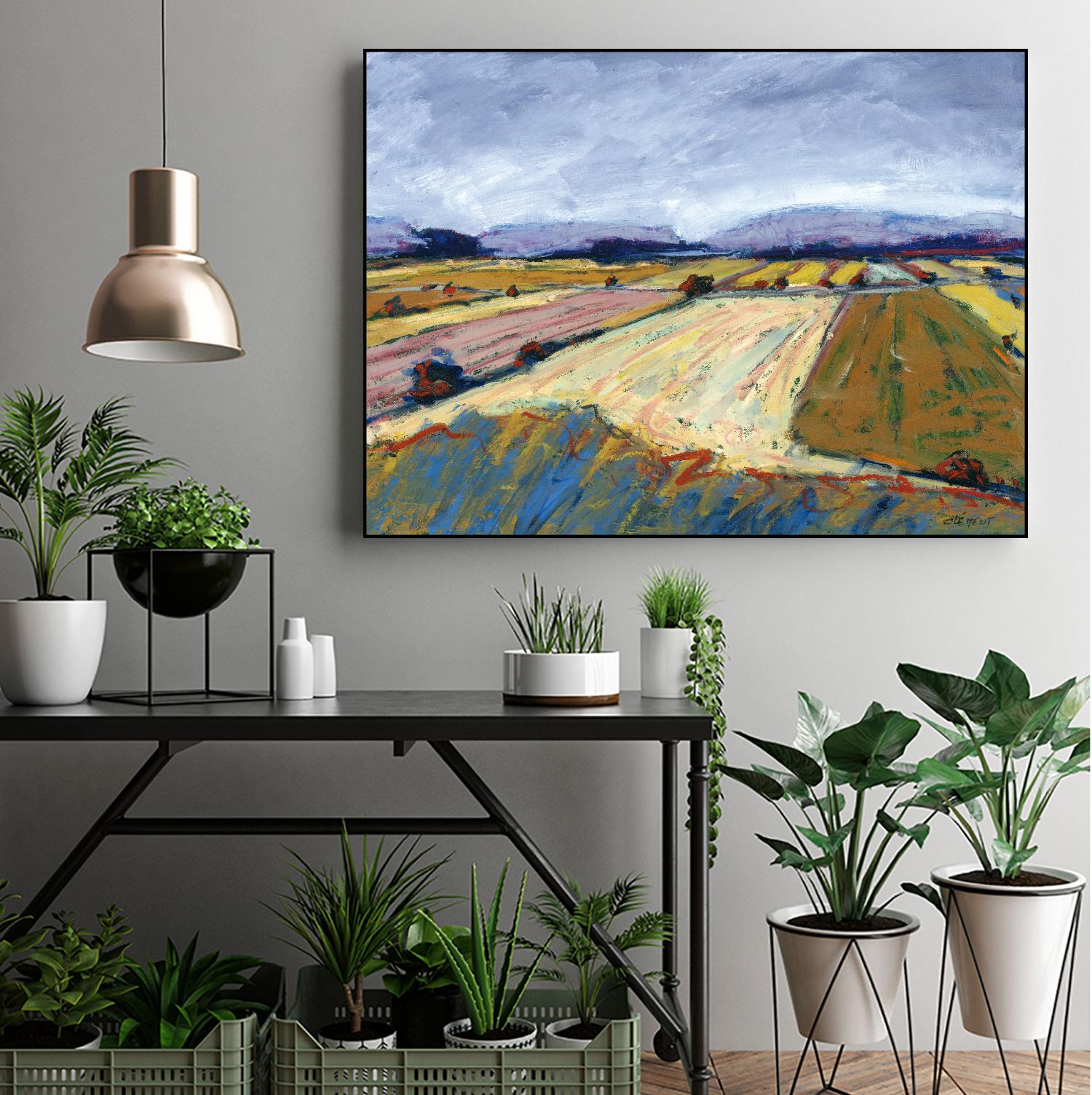 Pastel Field II by Jacques Clement on GIANT ART - blue landscape