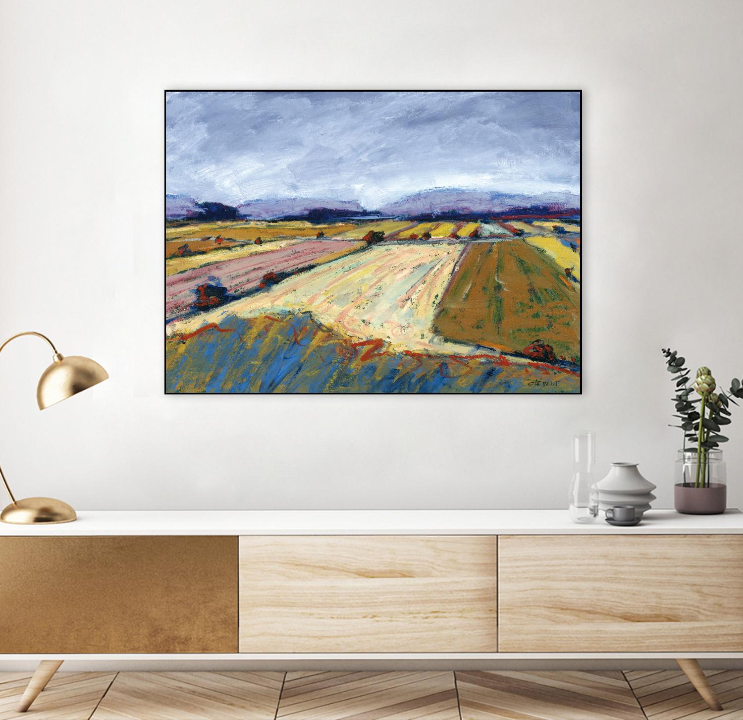 Pastel Field II by Jacques Clement on GIANT ART - blue landscape