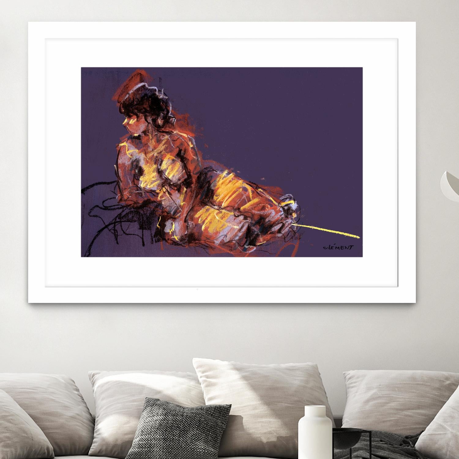 Nude I by Jacques Clement on GIANT ART - beige figurative pastel