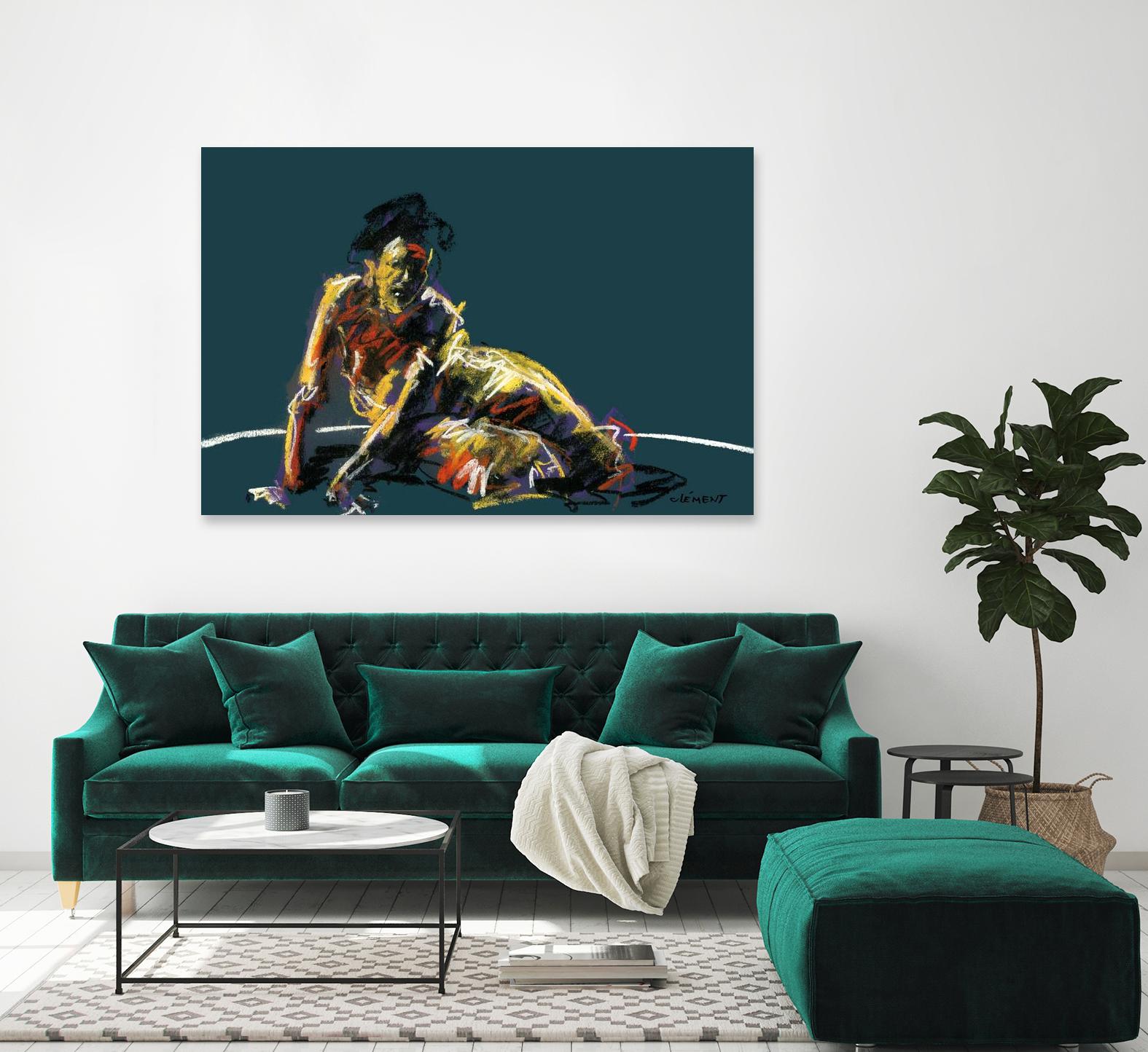 Nude II by Jacques Clement on GIANT ART - beige figurative pastel