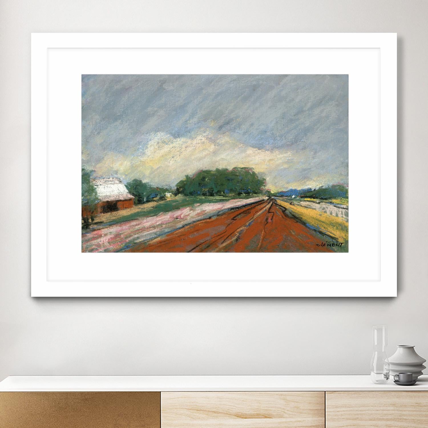Pastel Landscape V by Jacques Clement on GIANT ART - blue landscape