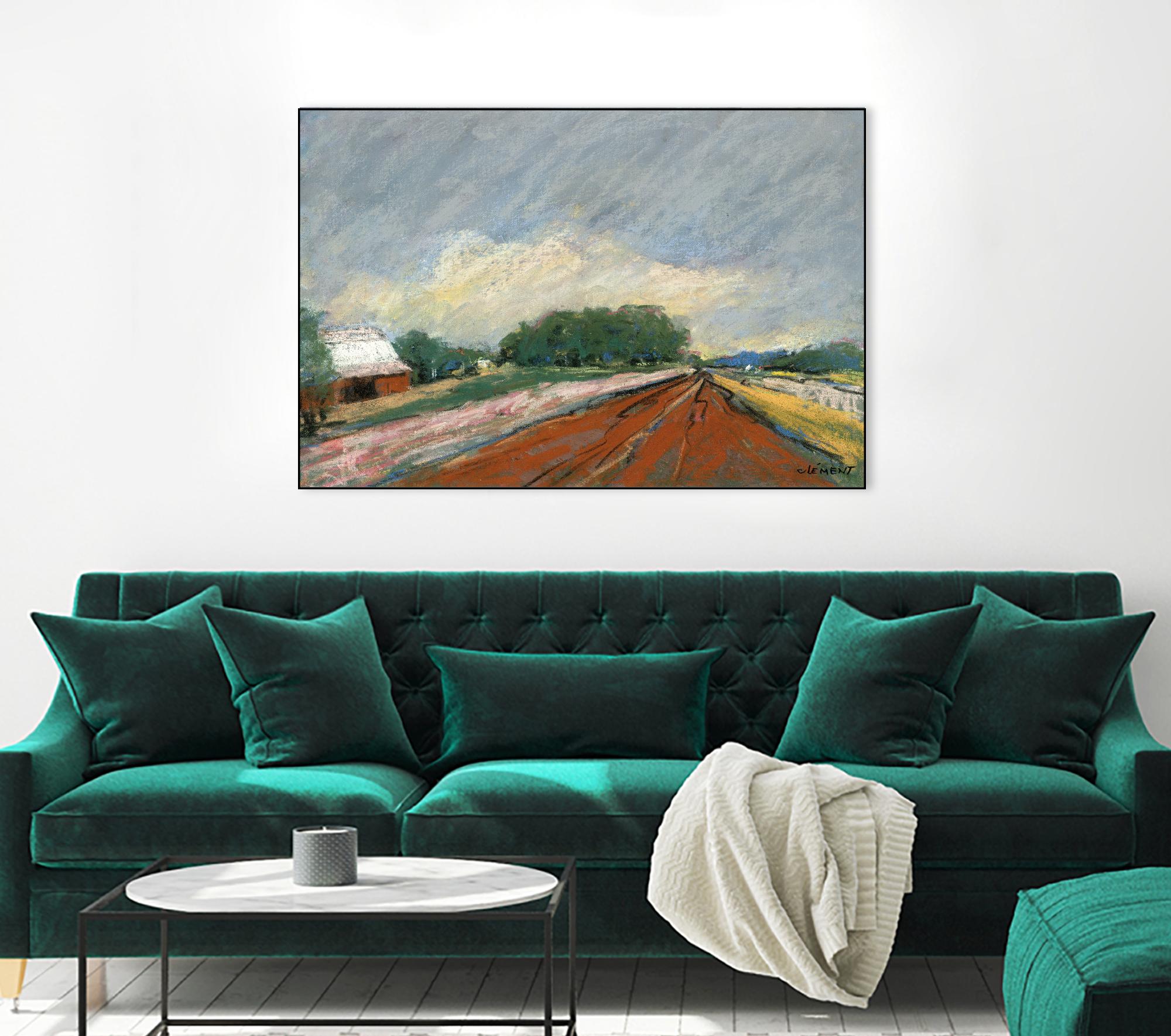 Pastel Landscape V by Jacques Clement on GIANT ART - blue landscape