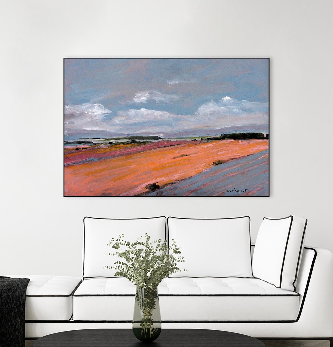 Pastel Landscape VIII by Jacques Clement on GIANT ART - green landscape