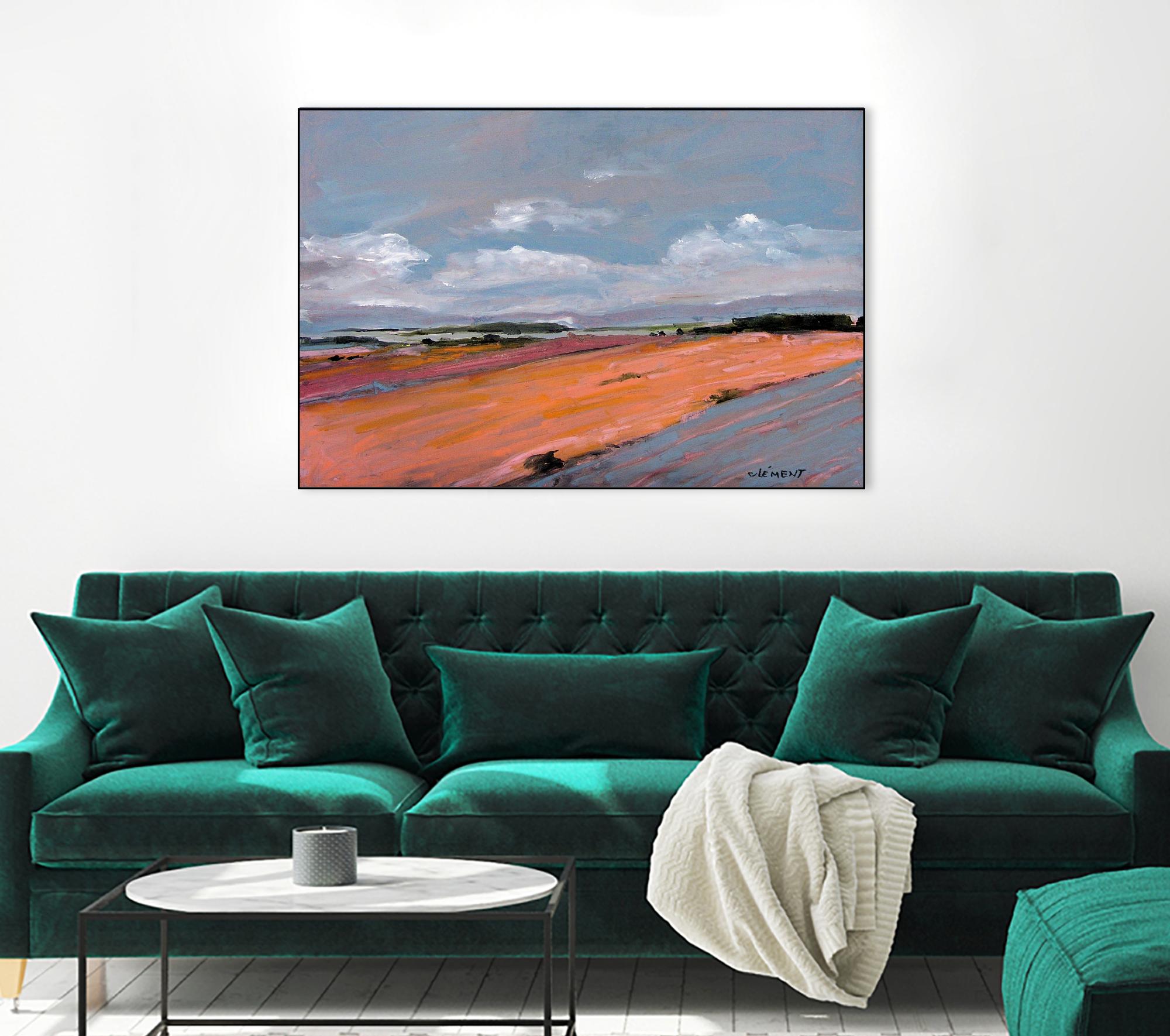 Pastel Landscape VIII by Jacques Clement on GIANT ART - green landscape