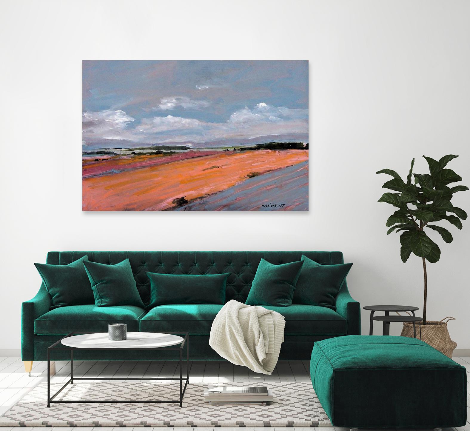 Pastel Landscape VIII by Jacques Clement on GIANT ART - green landscape