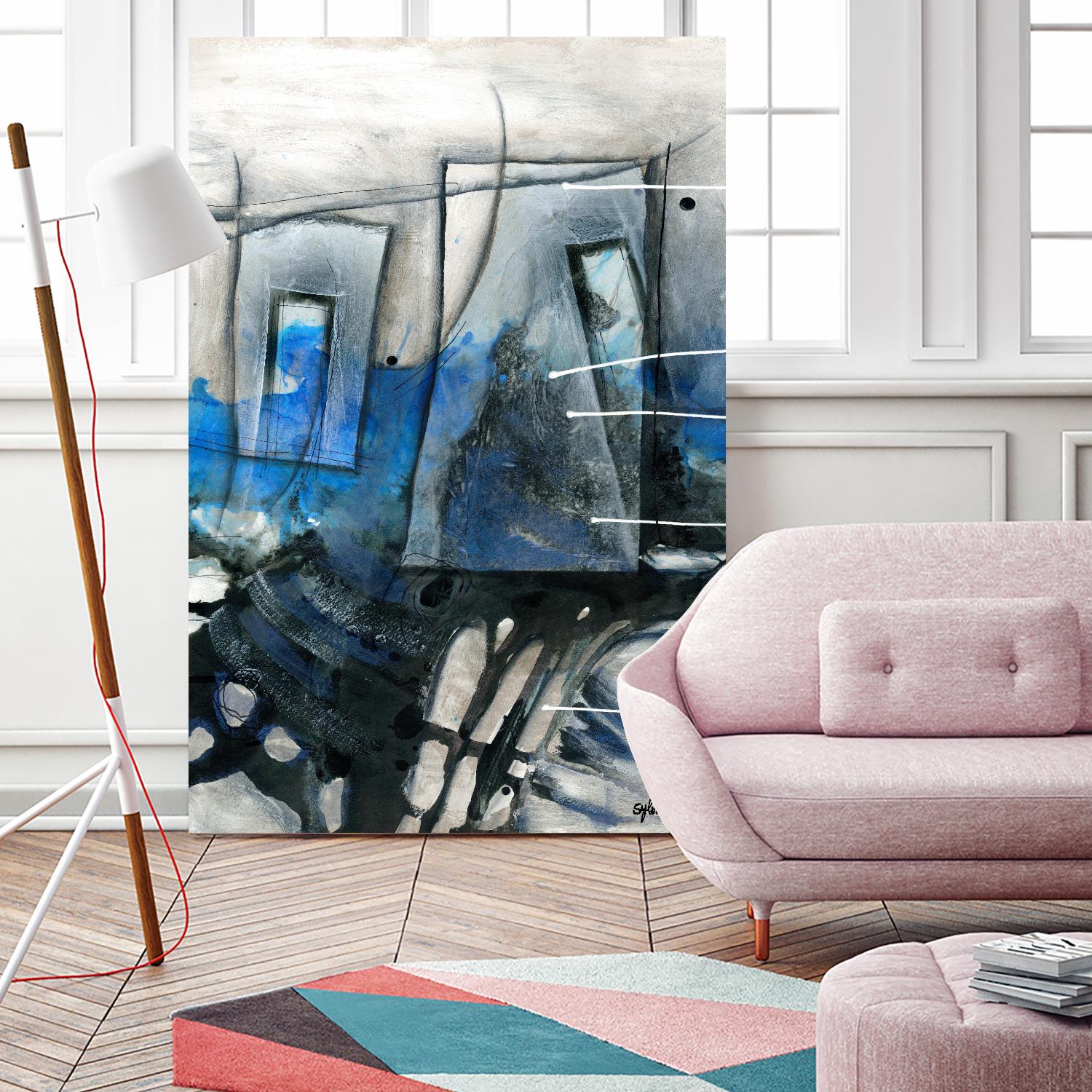 Chutes - T2 by Sylvie Cloutier on GIANT ART - grey abstract