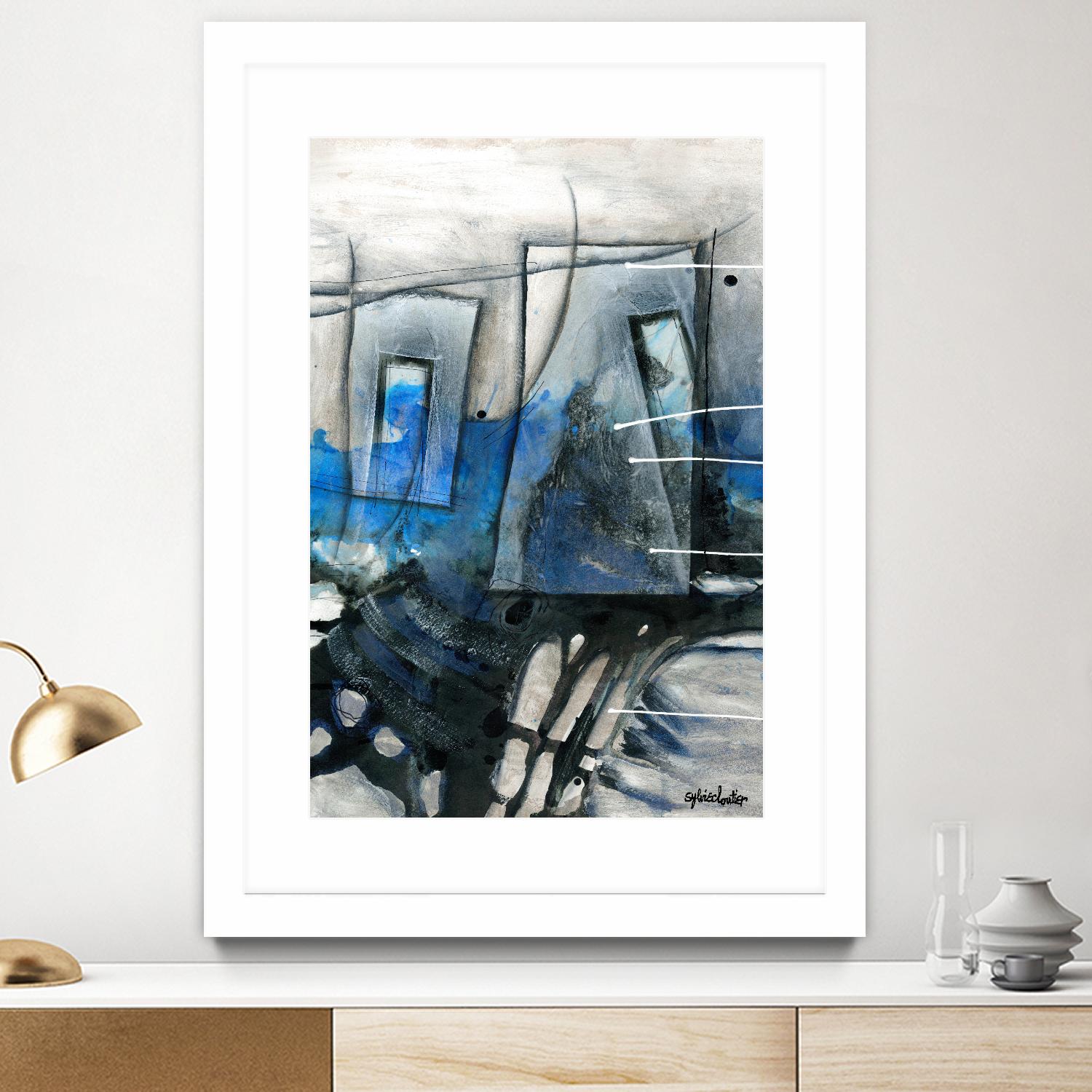 Chutes - T2 by Sylvie Cloutier on GIANT ART - grey abstract