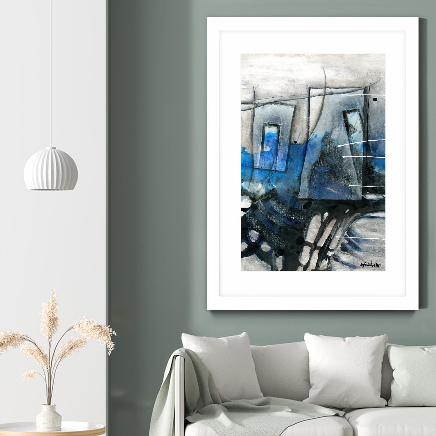 Chutes - T2 by Sylvie Cloutier on GIANT ART - grey abstract