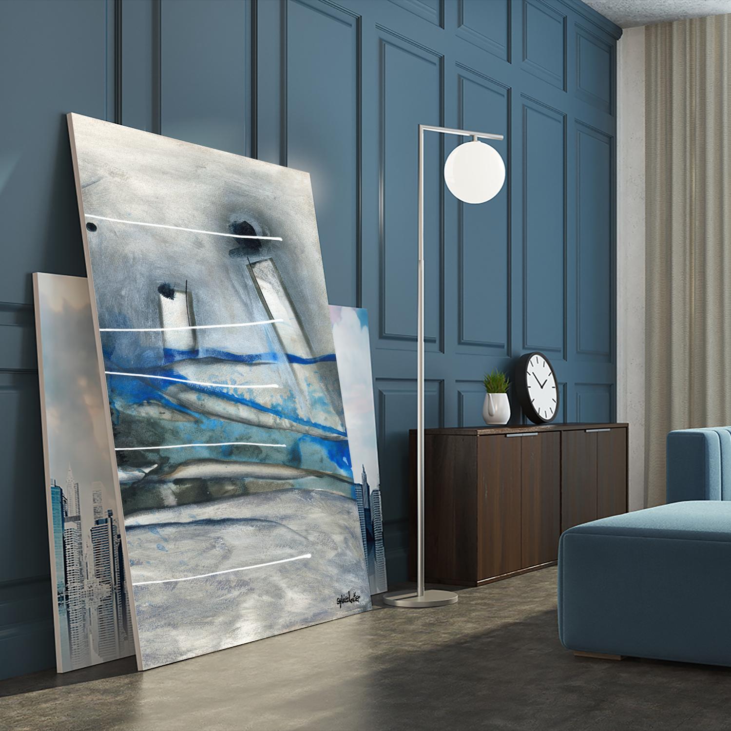 Chutes - T3 by Sylvie Cloutier on GIANT ART - grey abstract