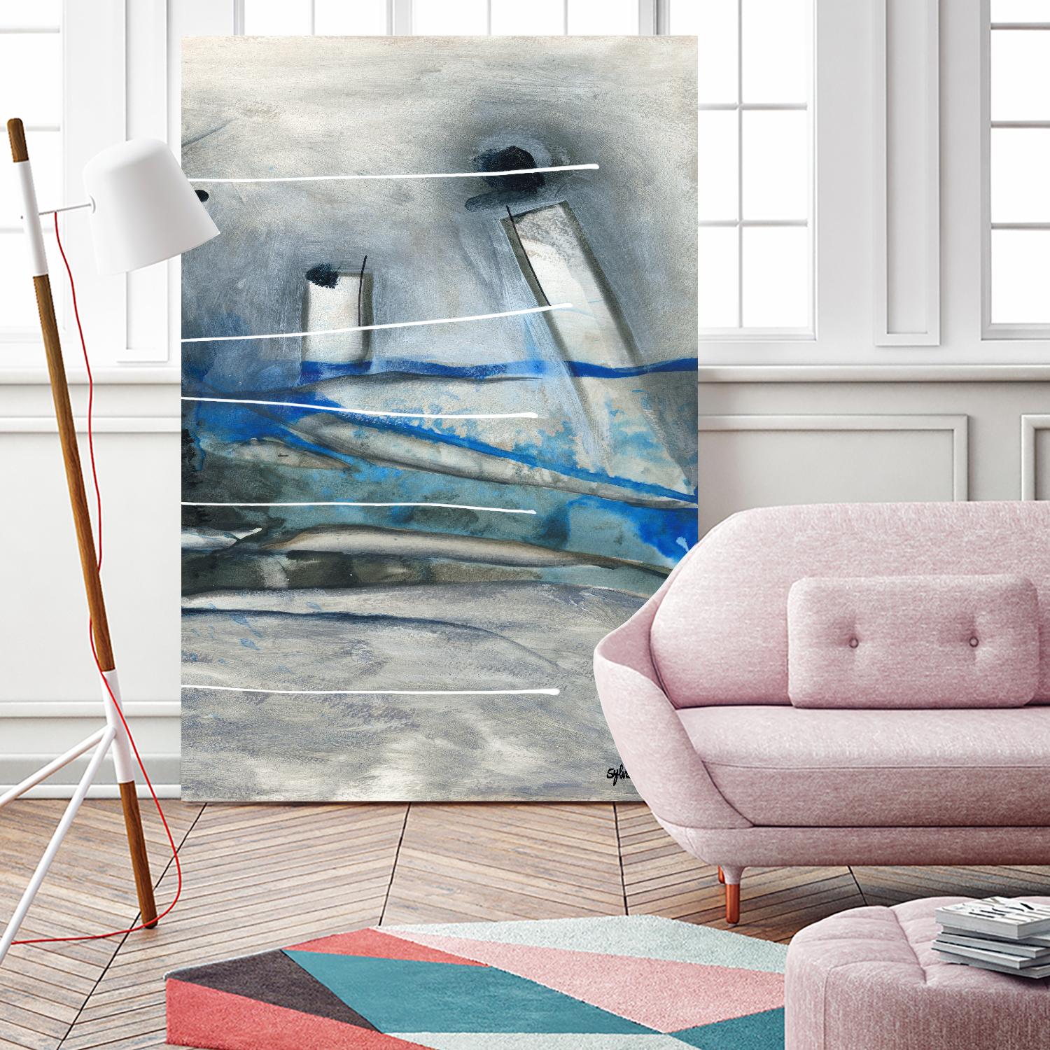 Chutes - T3 by Sylvie Cloutier on GIANT ART - grey abstract