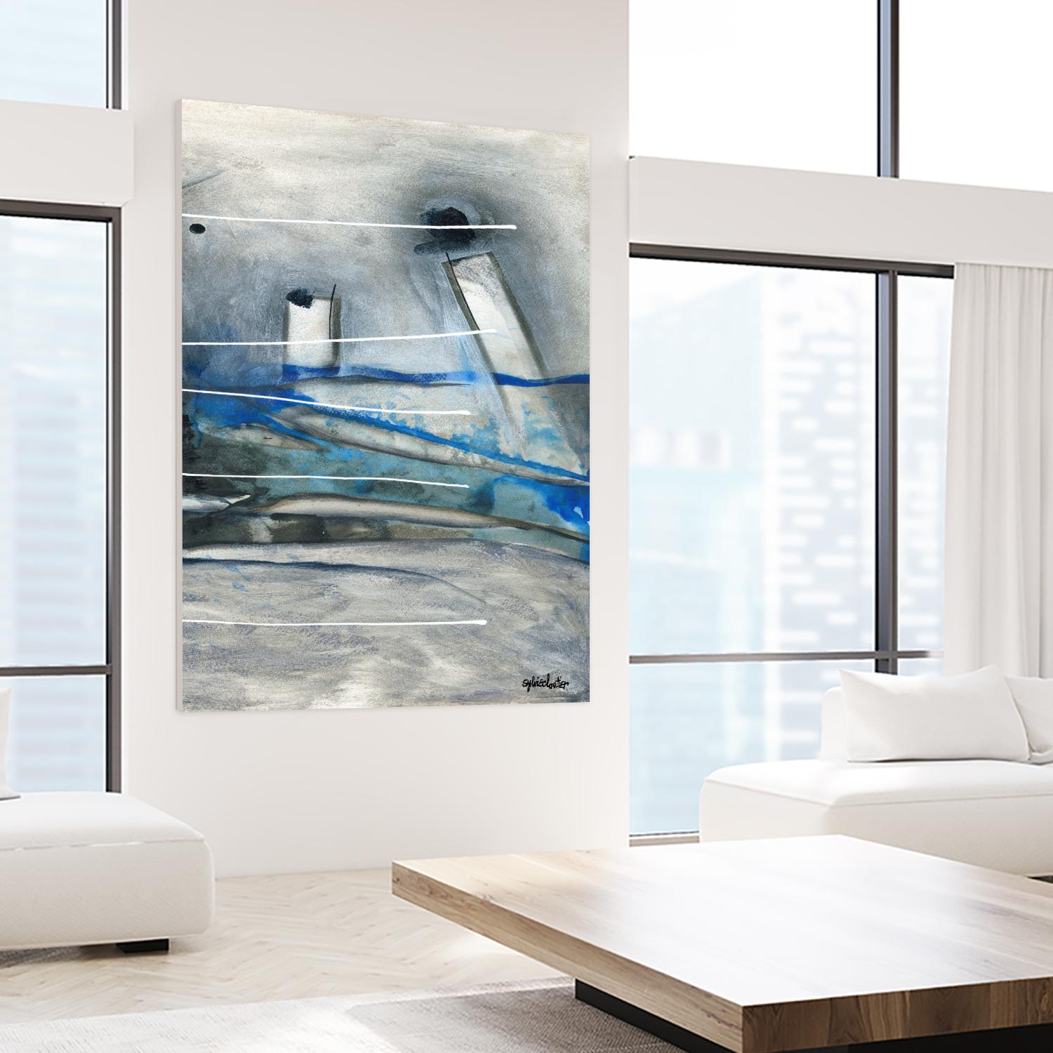 Chutes - T3 by Sylvie Cloutier on GIANT ART - grey abstract