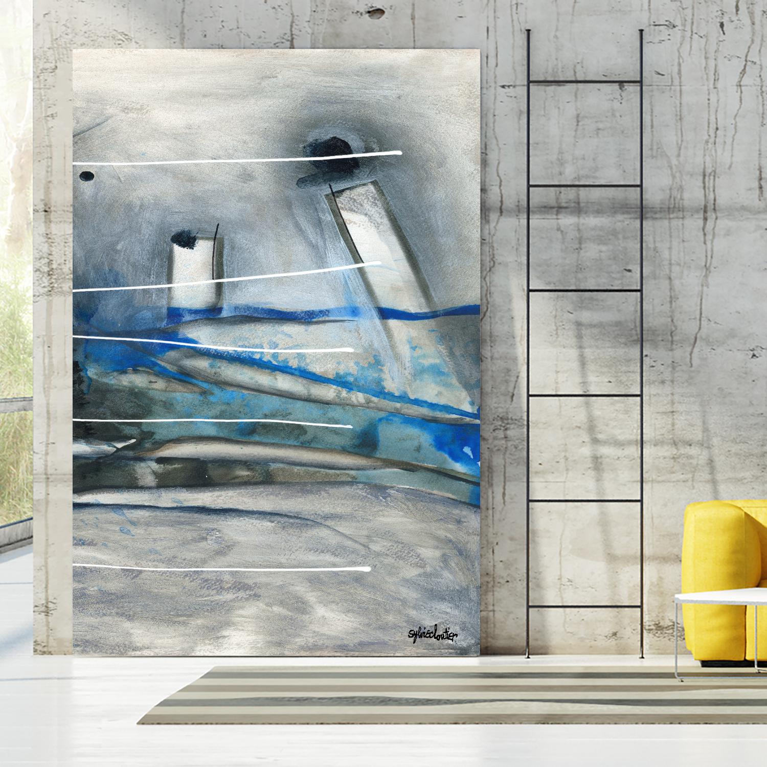 Chutes - T3 by Sylvie Cloutier on GIANT ART - grey abstract