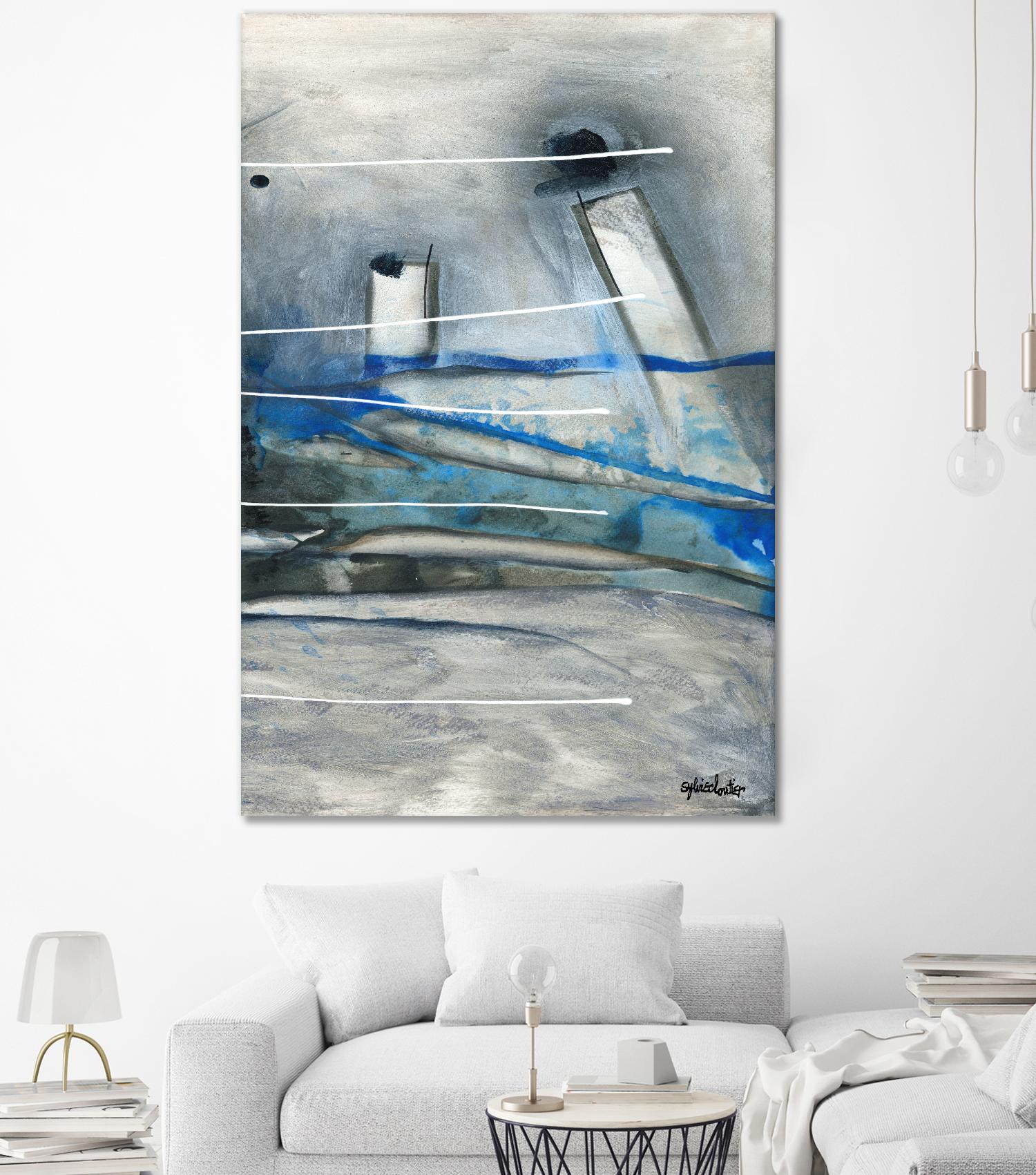 Chutes - T3 by Sylvie Cloutier on GIANT ART - grey abstract