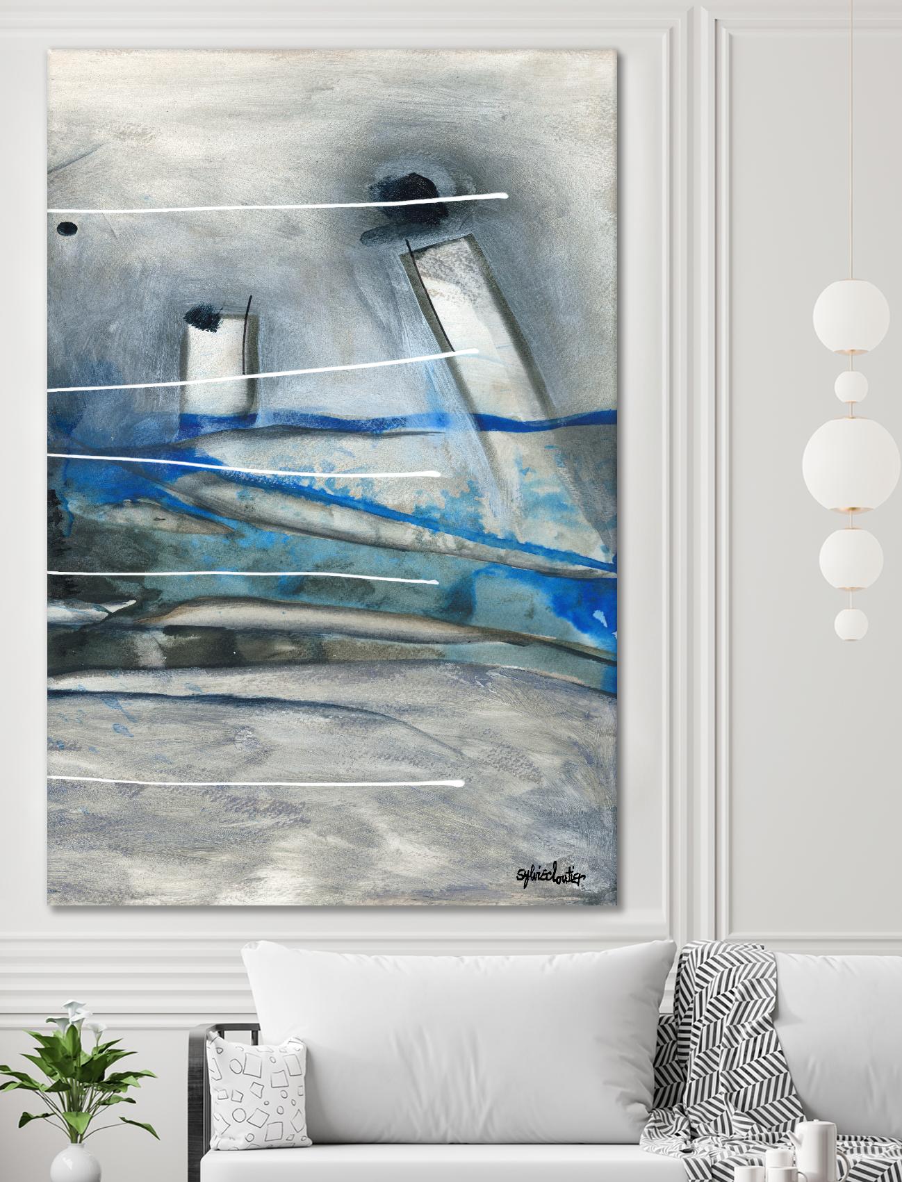 Chutes - T3 by Sylvie Cloutier on GIANT ART - grey abstract