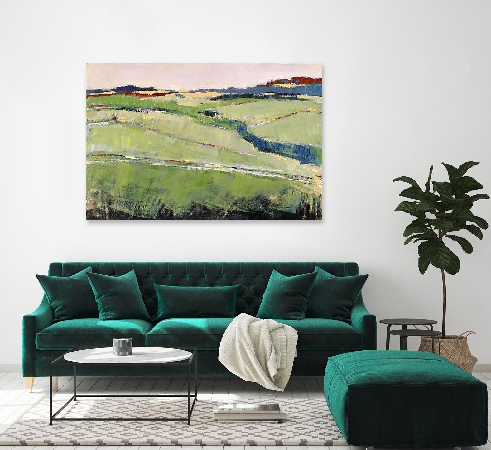 Colorful Landscape II by Jacques Clement on GIANT ART - pink landscape champs