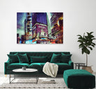 Painted City V by Jean-François Dupuis on GIANT ART - pink architecture new-york