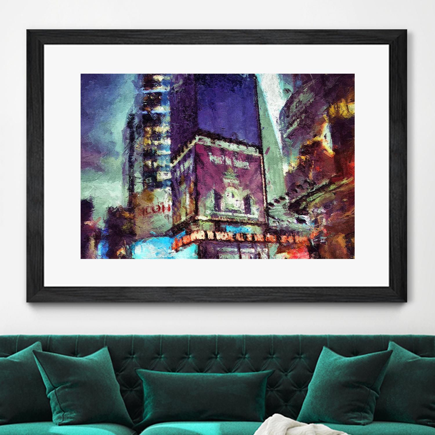 Painted City V by Jean-François Dupuis on GIANT ART - pink architecture new-york