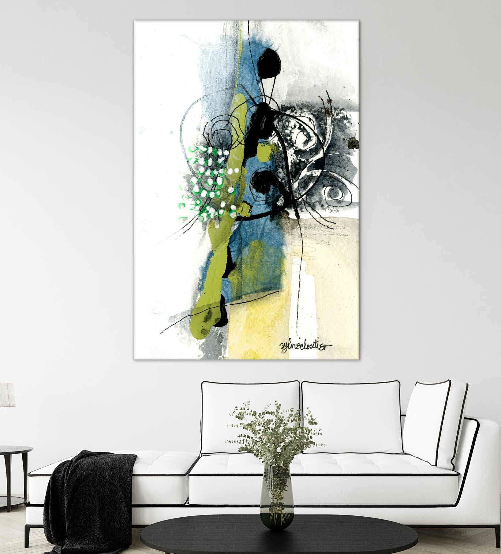 Zone Bleue by Sylvie Cloutier on GIANT ART - blue abstract