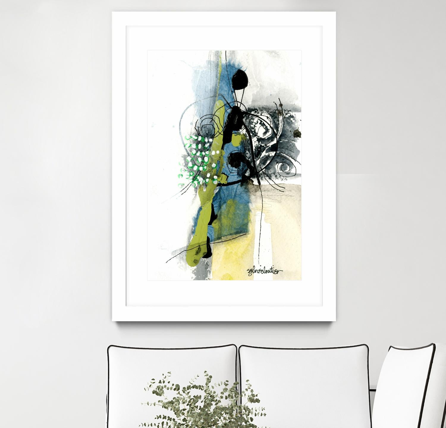 Zone Bleue by Sylvie Cloutier on GIANT ART - green abstract