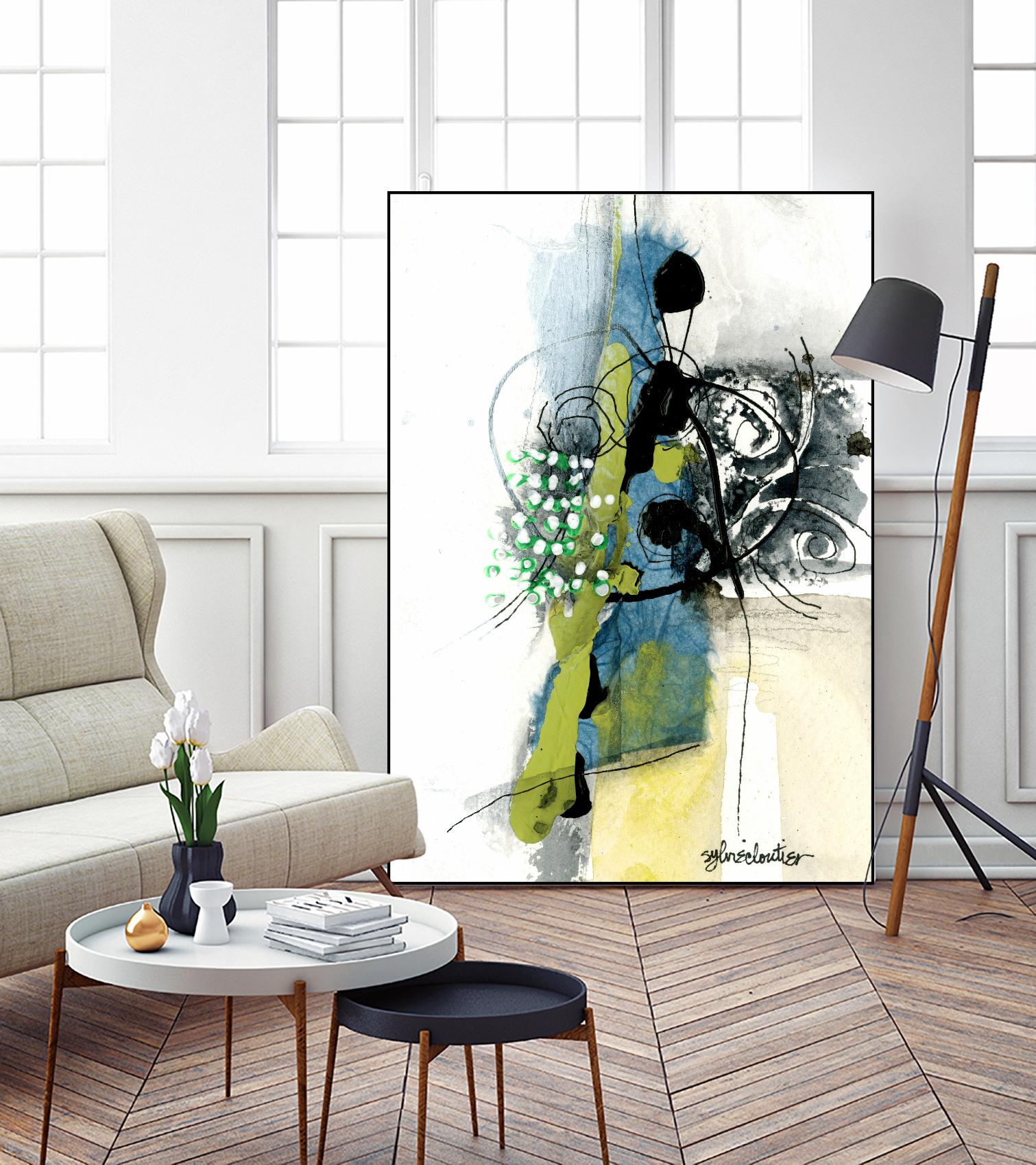 Zone Bleue by Sylvie Cloutier on GIANT ART - blue abstract