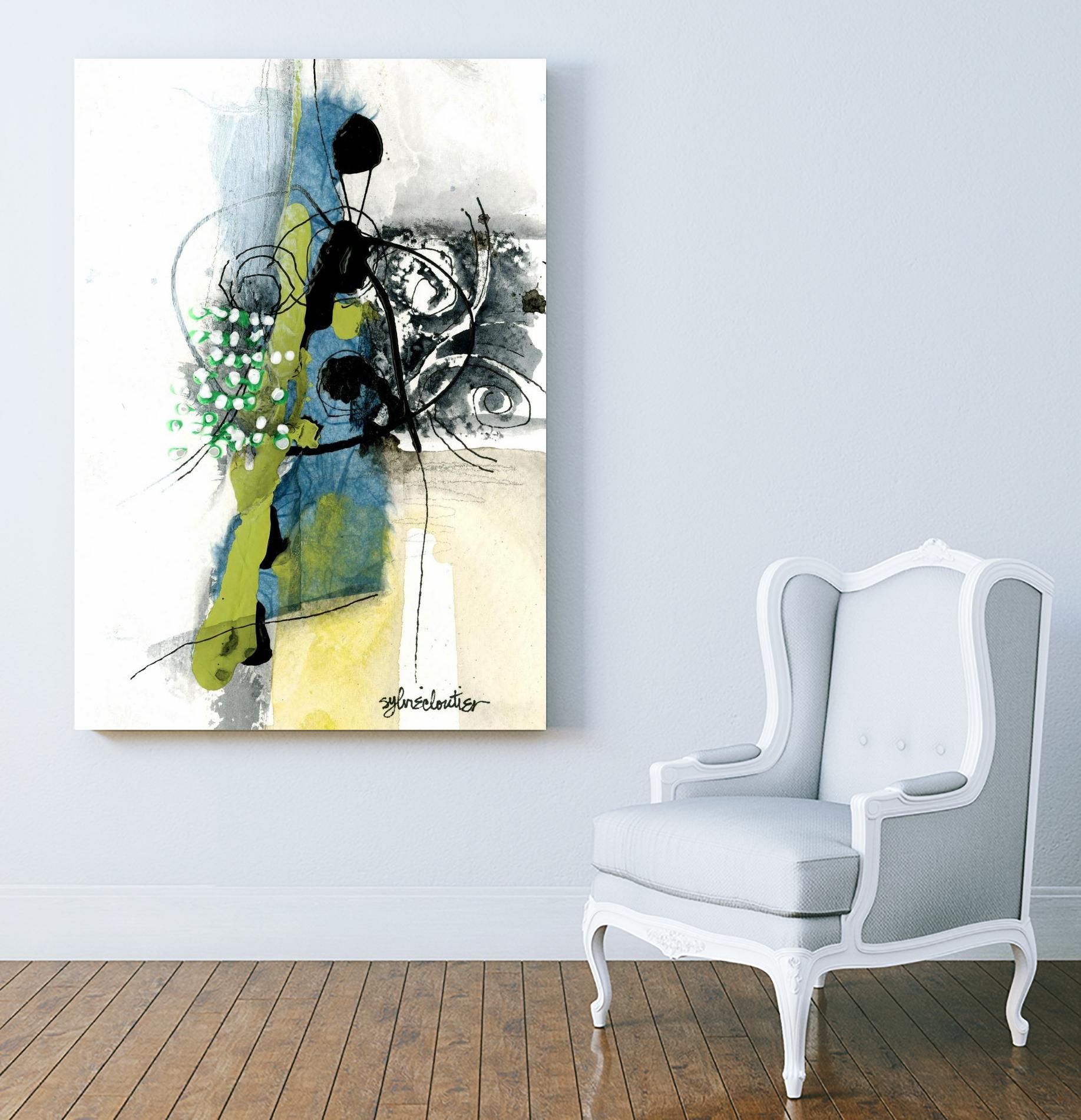 Zone Bleue by Sylvie Cloutier on GIANT ART - green abstract