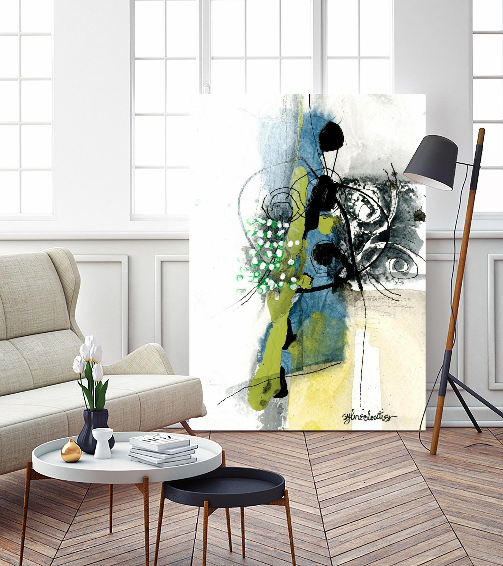 Zone Bleue by Sylvie Cloutier on GIANT ART - green abstract