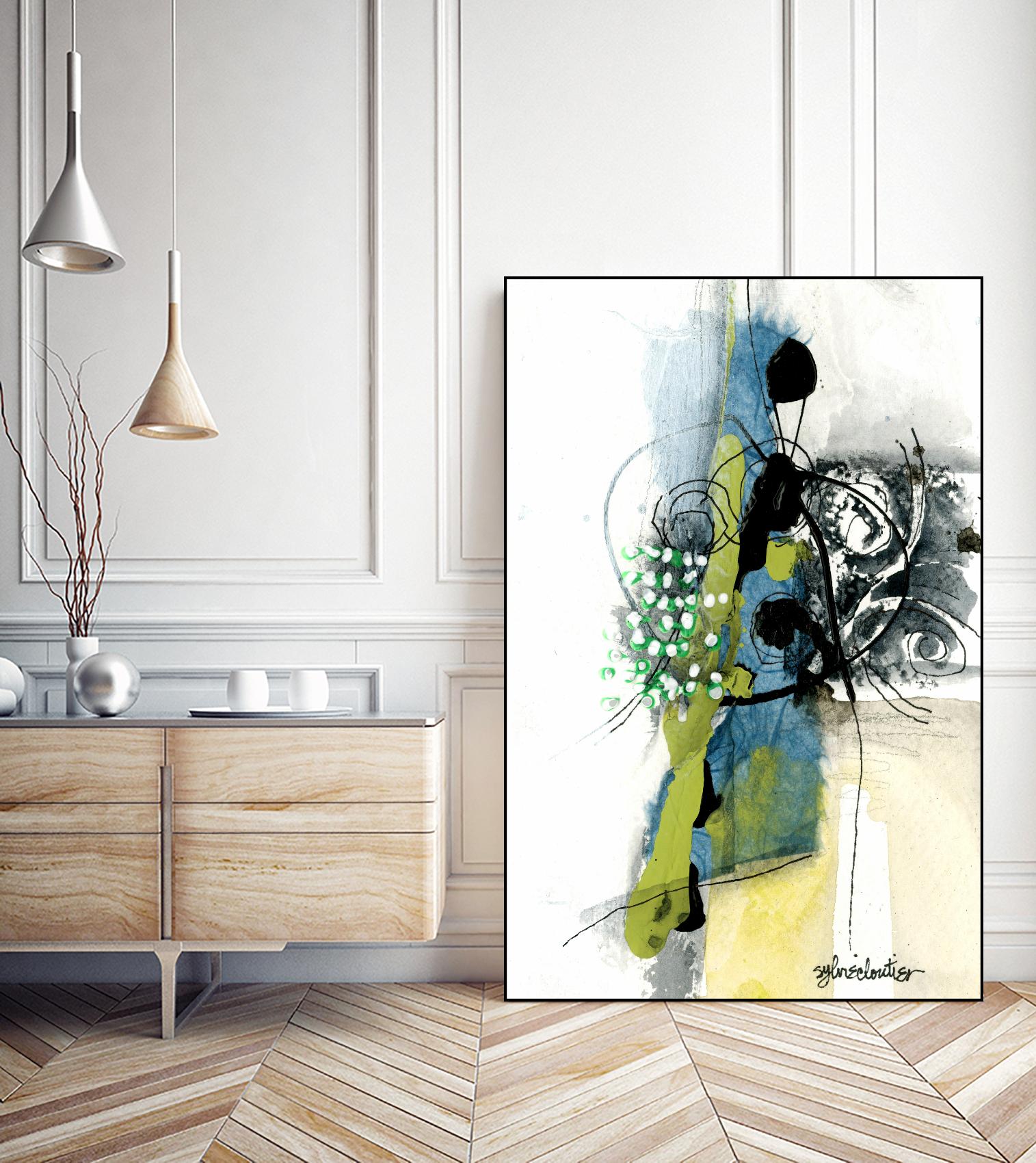 Zone Bleue by Sylvie Cloutier on GIANT ART - blue abstract