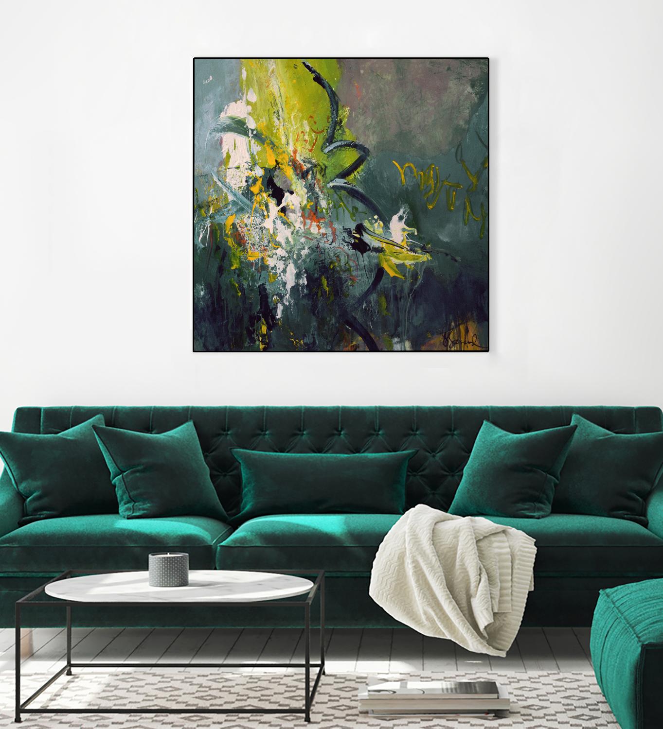Happiness by Doris Savard on GIANT ART - green abstract