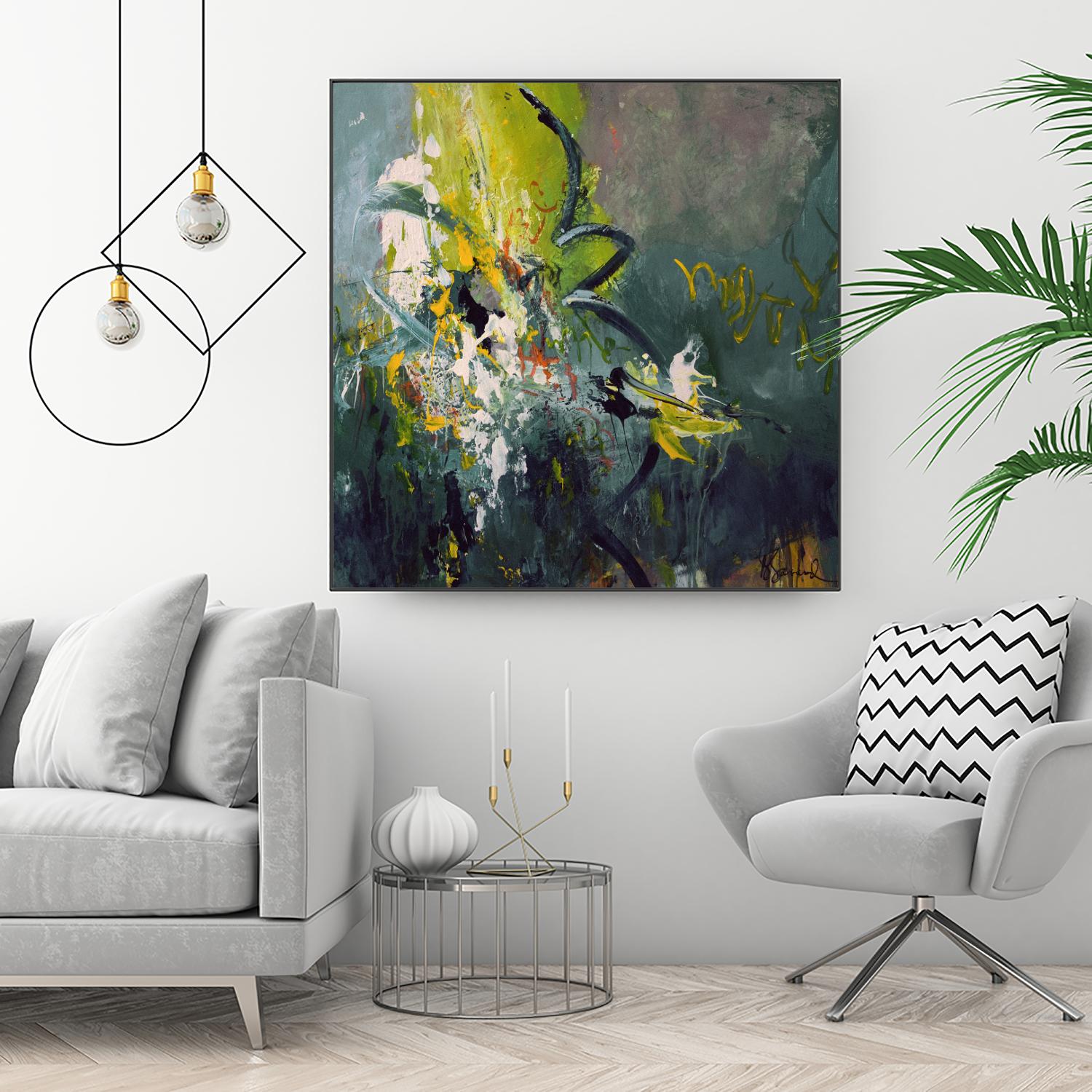 Happiness by Doris Savard on GIANT ART - green abstract