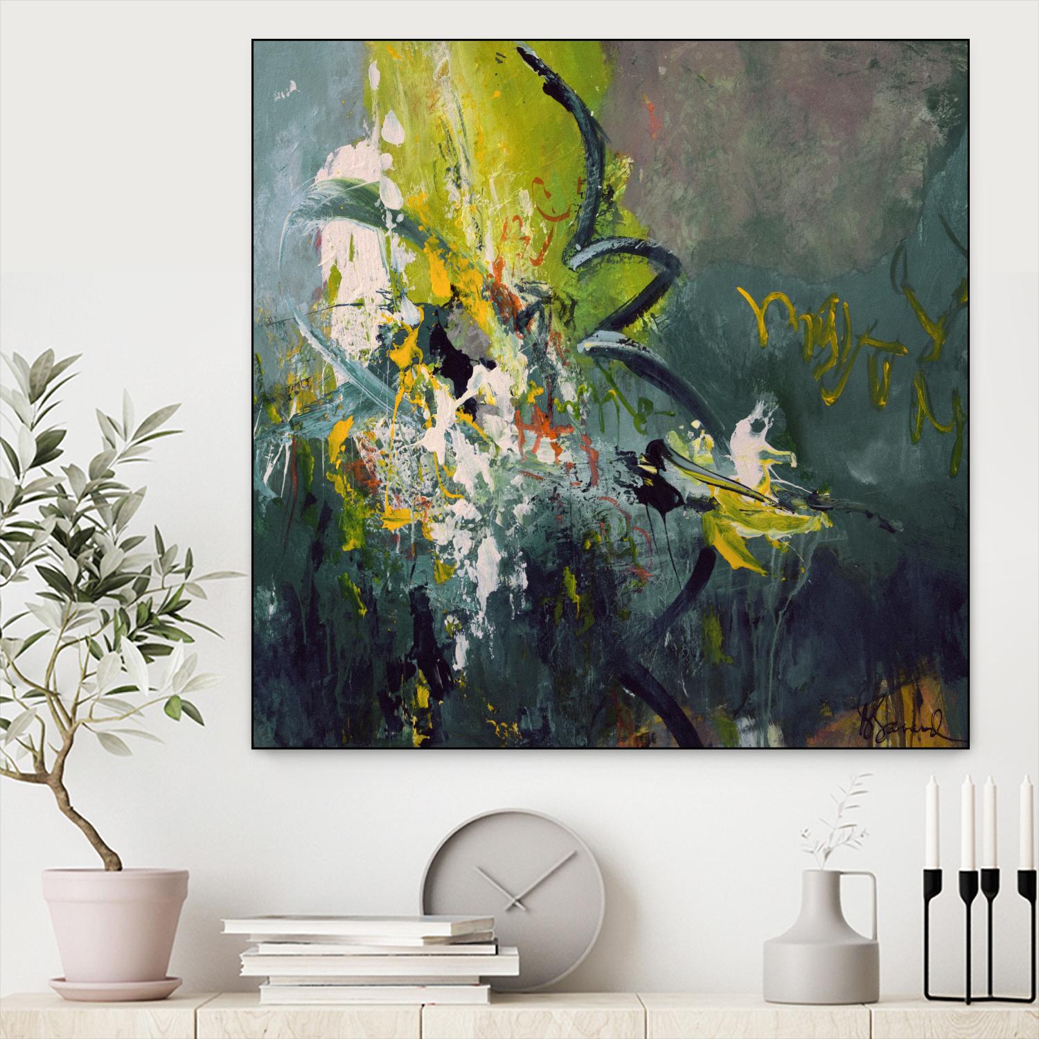 Happiness by Doris Savard on GIANT ART - green abstract