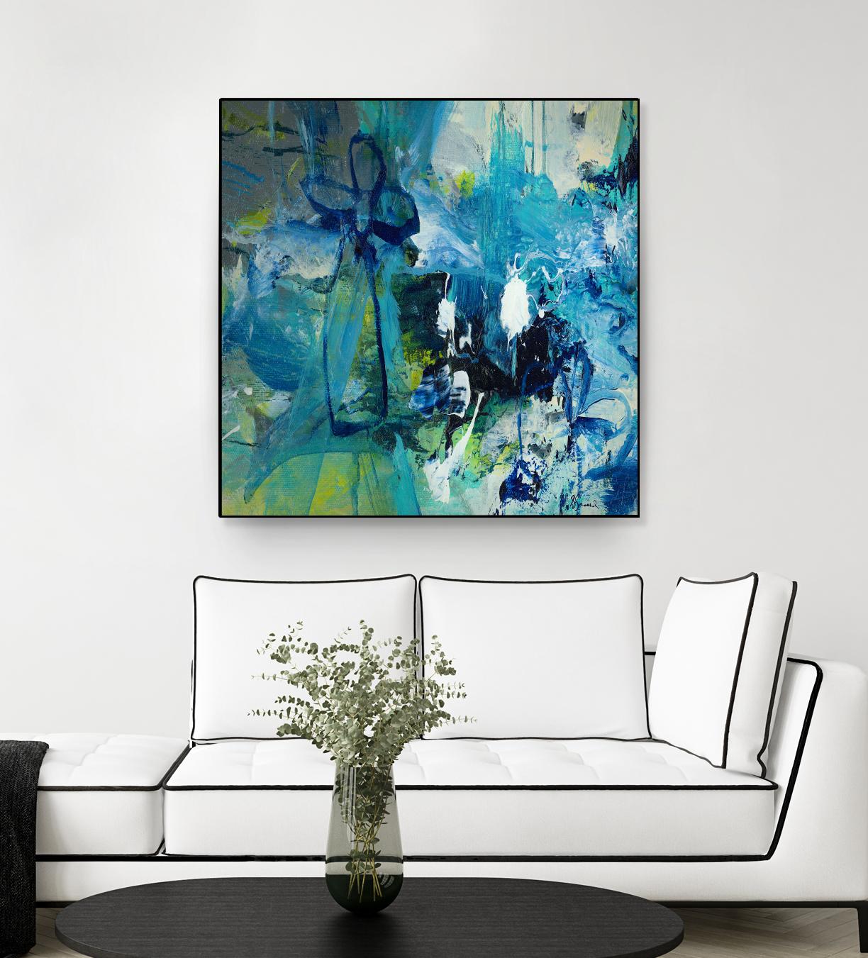 Abstract Flower by Doris Savard on GIANT ART - blue abstract