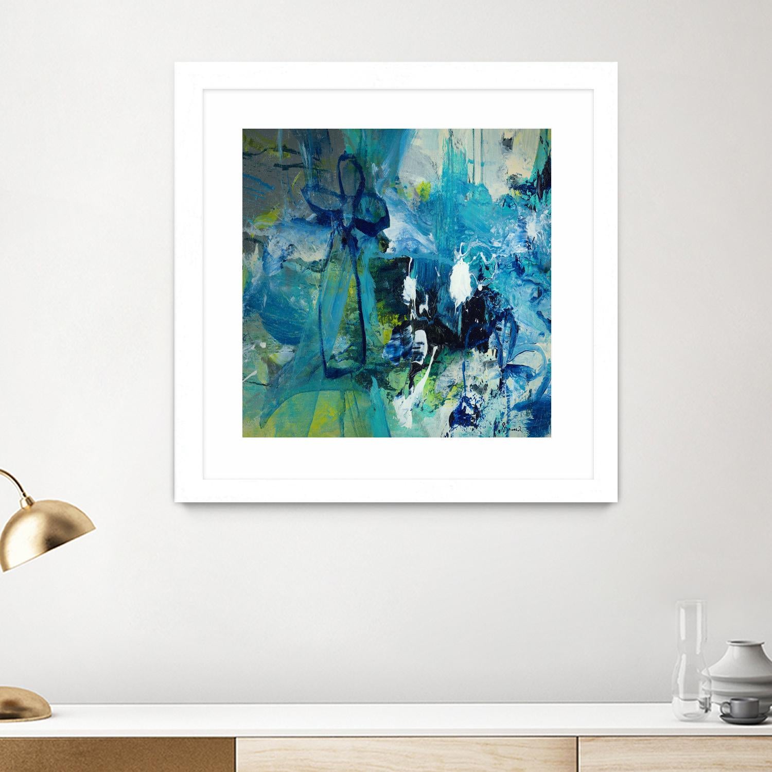 Abstract Flower by Doris Savard on GIANT ART - blue abstract
