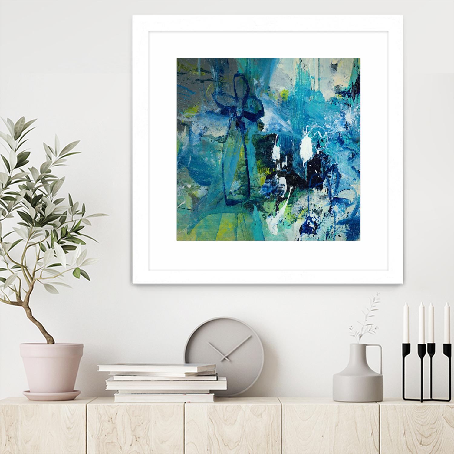 Abstract Flower by Doris Savard on GIANT ART - blue abstract