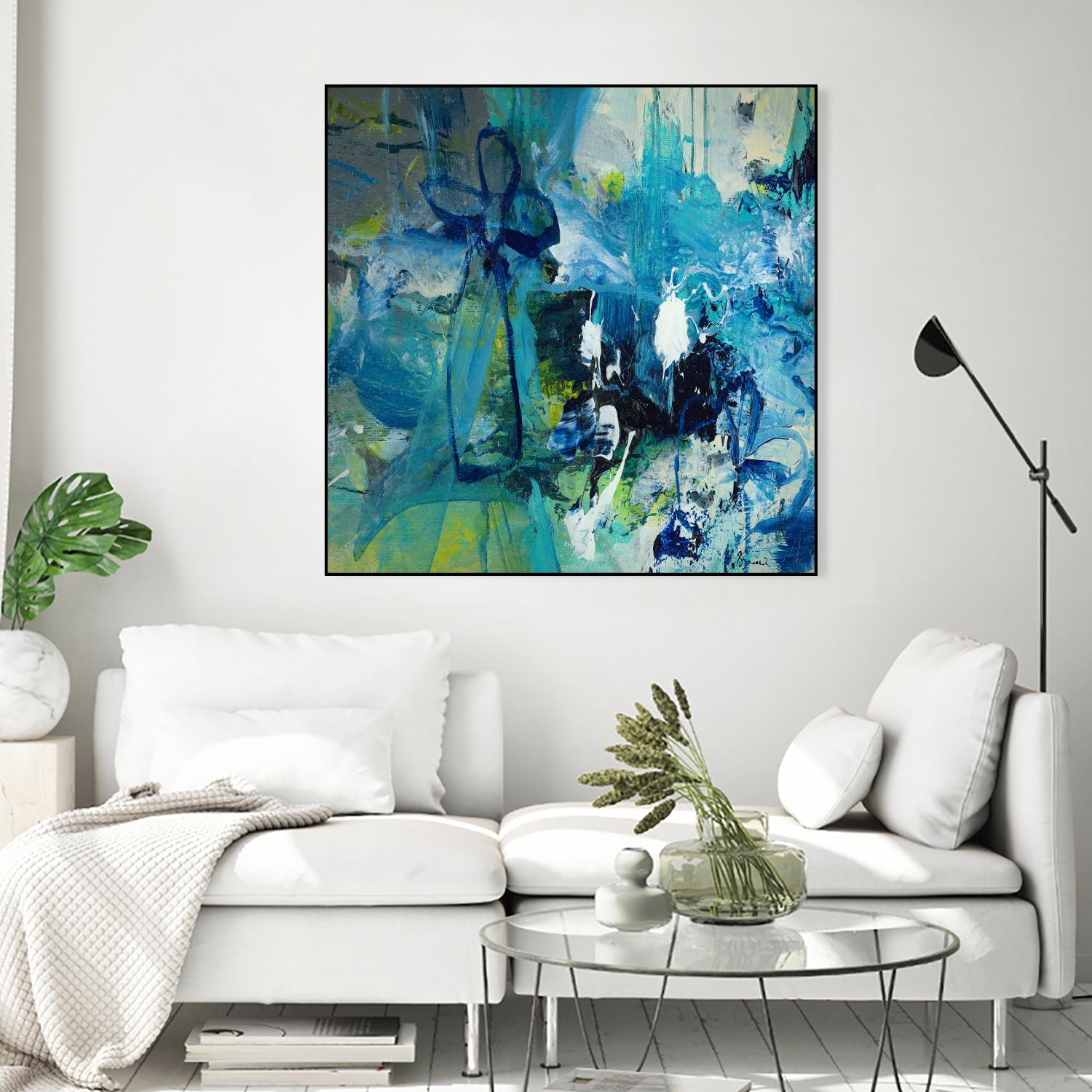 Abstract Flower by Doris Savard on GIANT ART - blue abstract