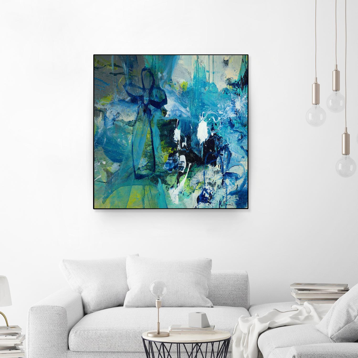 Abstract Flower by Doris Savard on GIANT ART - blue abstract