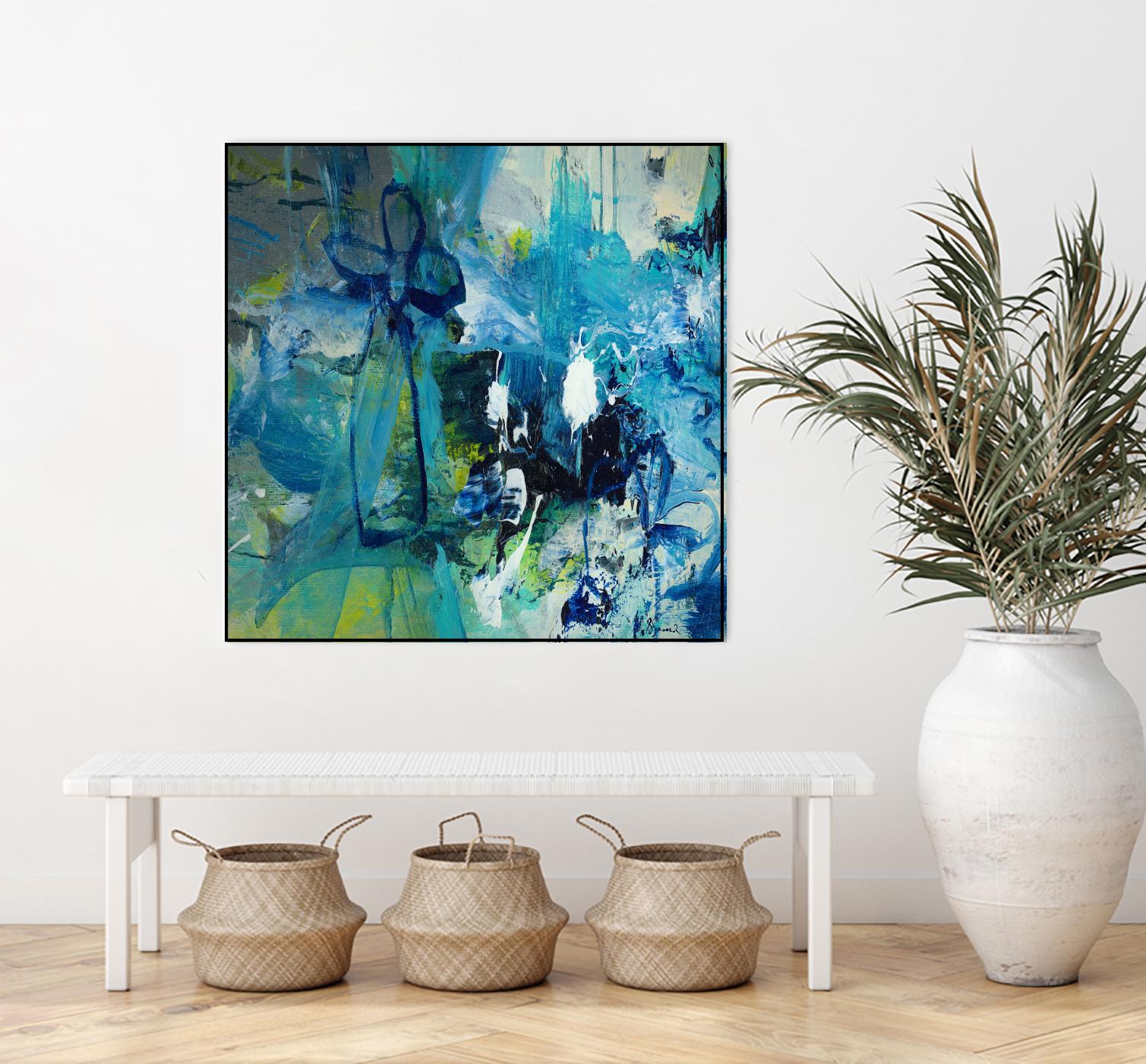 Abstract Flower by Doris Savard on GIANT ART - blue abstract