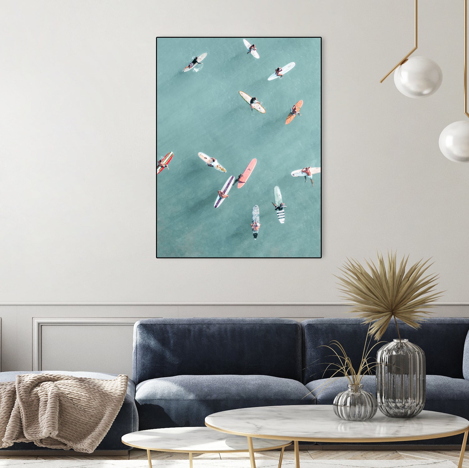 Surfers by Uknown on GIANT ART - blue coastal surfboards