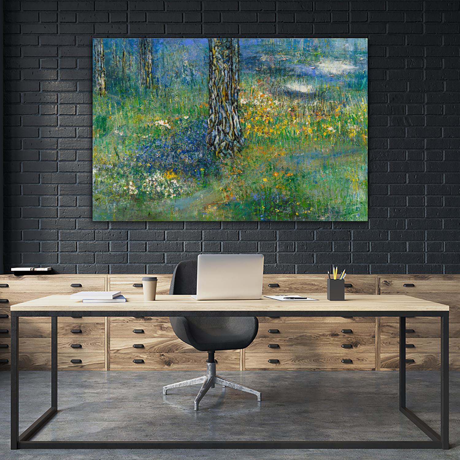 Guy L'heureux I by Diane Lambin on GIANT ART - green abstract forest