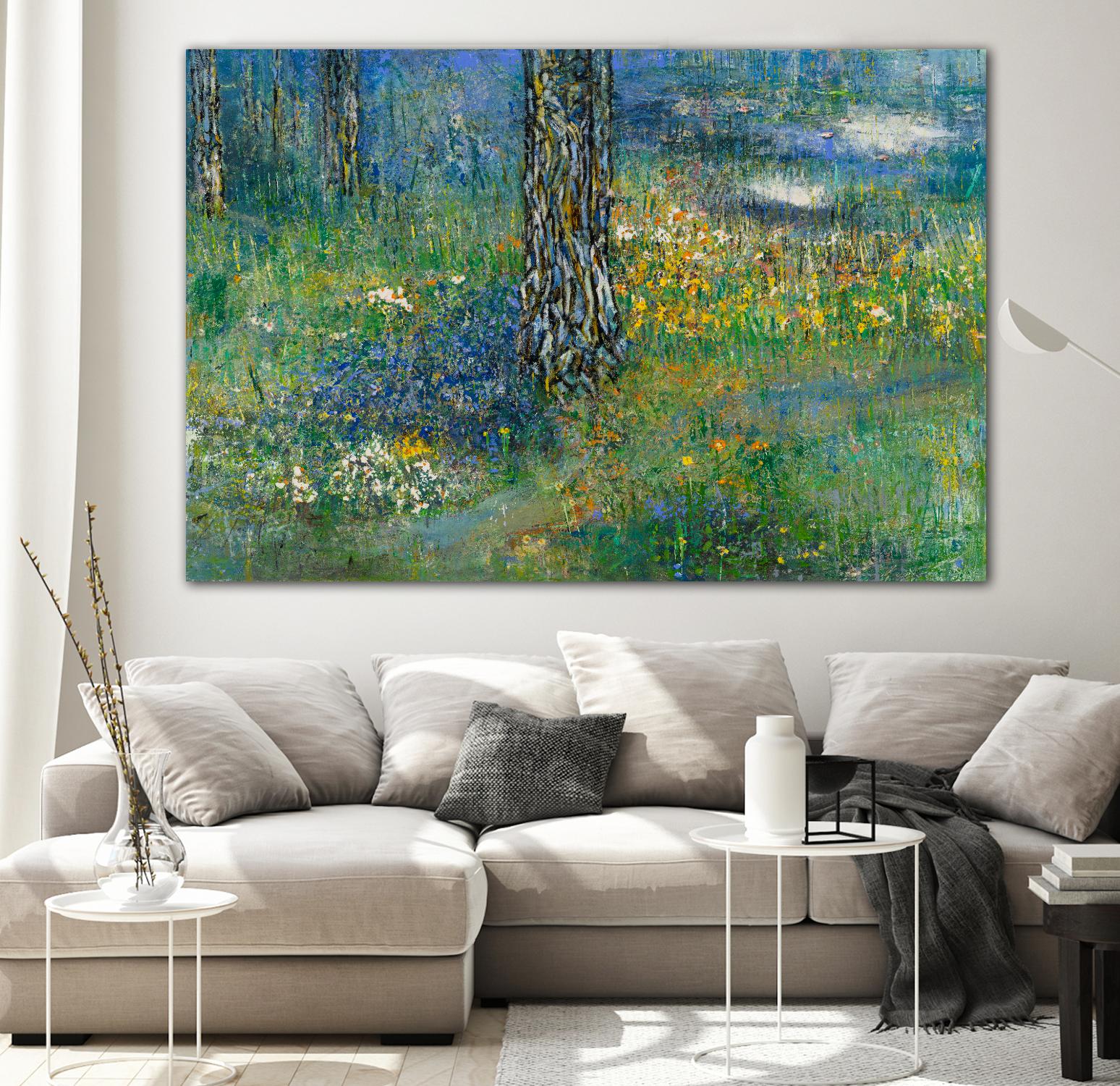 Guy L'heureux I by Diane Lambin on GIANT ART - green abstract forest