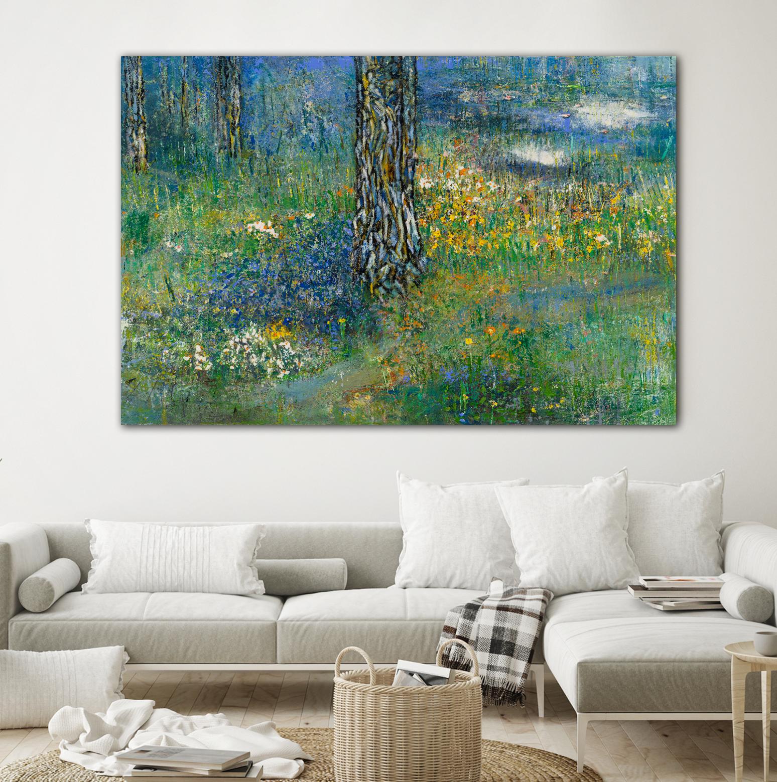 Guy L'heureux I by Diane Lambin on GIANT ART - green abstract forest