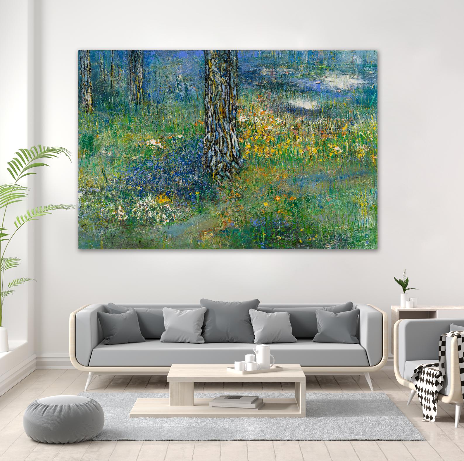 Guy L'heureux I by Diane Lambin on GIANT ART - green abstract forest